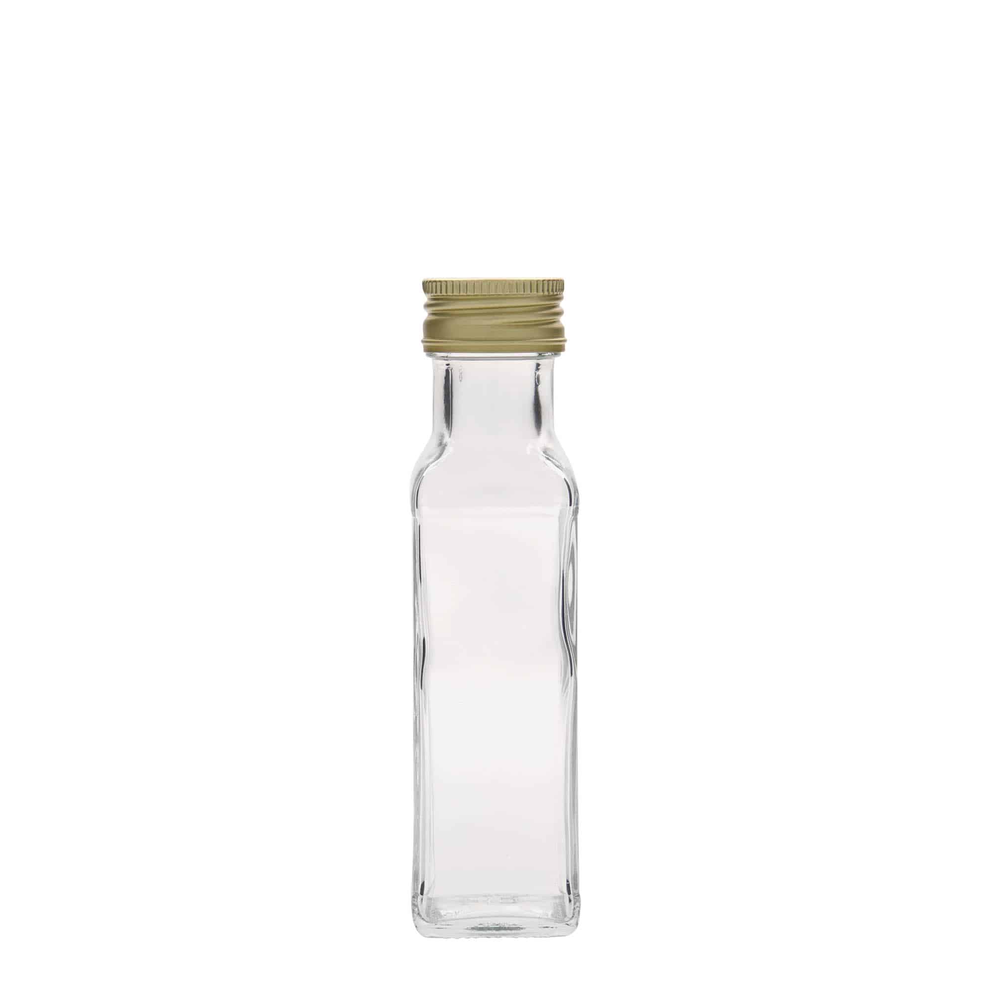 Skleněná lahev 100 ml 'Marasca', čtvercová, uzávěr: PP 31,5