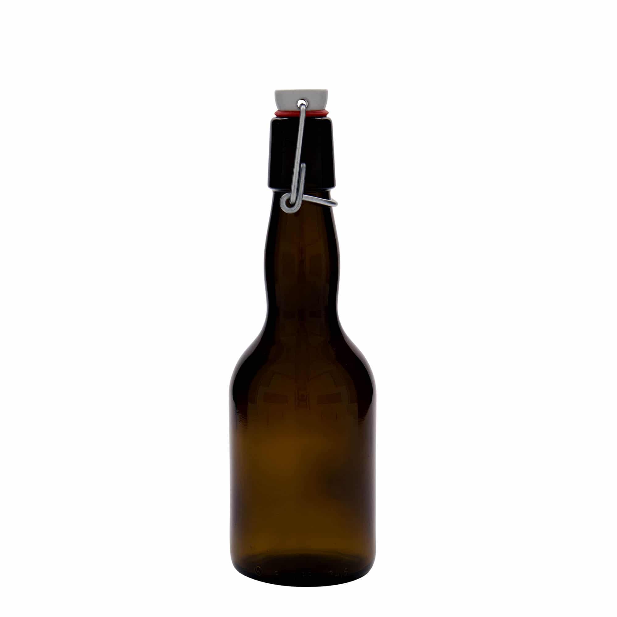 Pivní lahev 330 ml zkrácené hrdlo, sklo, hnědá, ústí: třmenový uzávěr