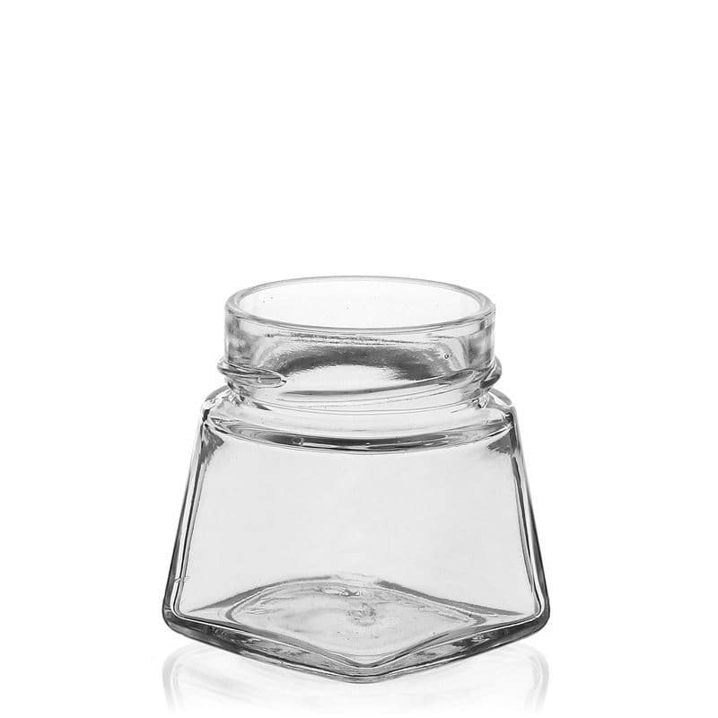 Čtyřúhelníková sklenice 106 ml 'Luxor', uzávěr: Deep Twist Off (DTO 58)