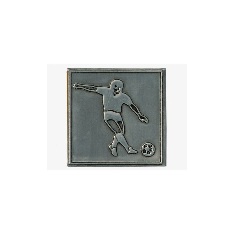 Cínový štítek 'Fotbal', čtvercový, kov, stříbrný