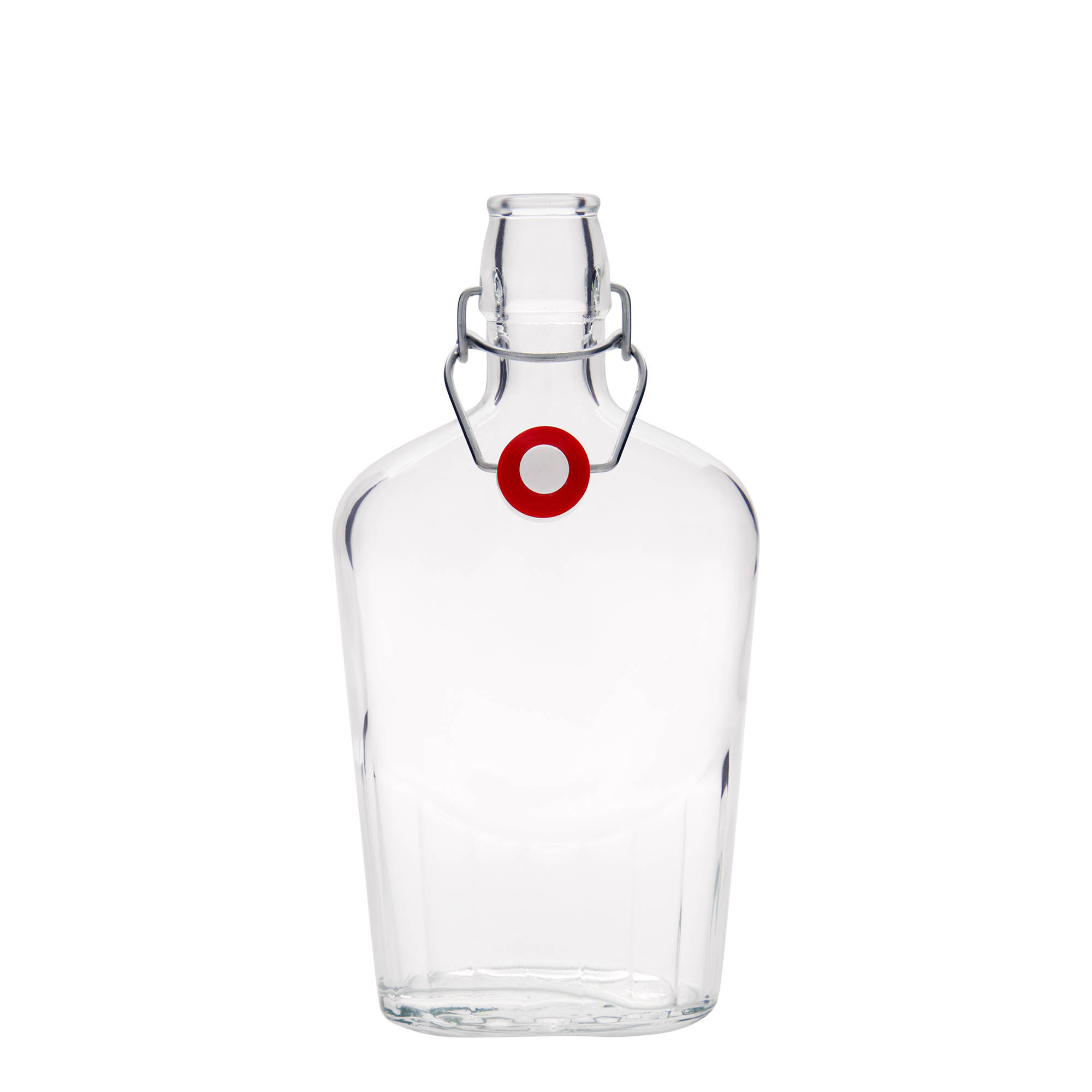 500 ml skleněná láhev „Fiaschetta“, oválná, hrdlo: uzávěr s pákou