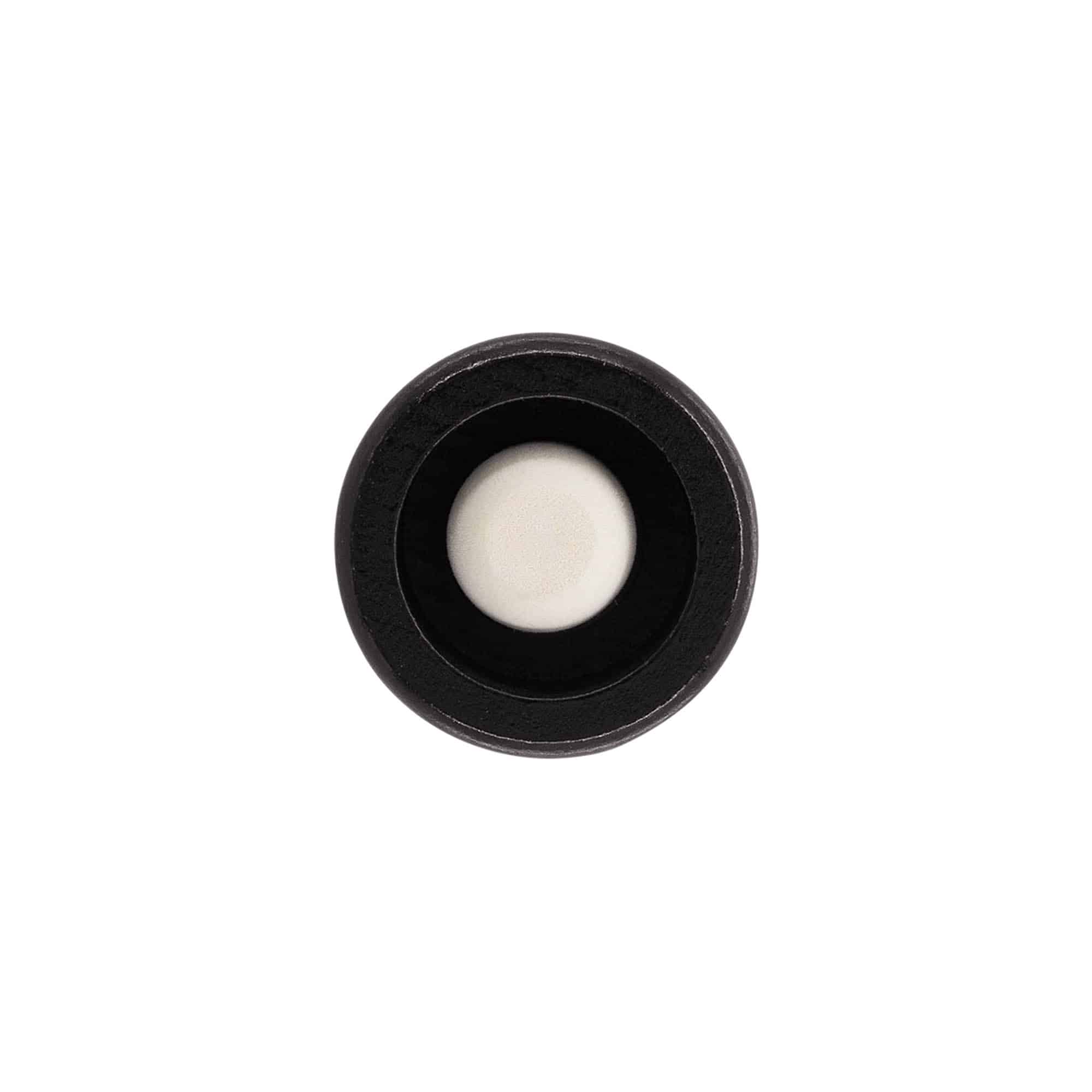 Korek s úchytem 19 mm, dřevo, černý, pro uzávěr: korek