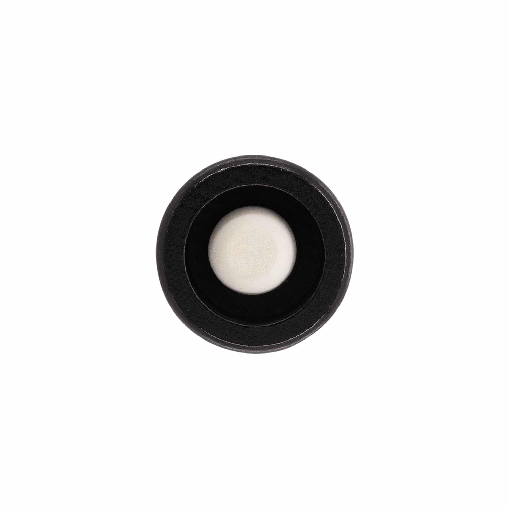 Rukojeťový korek 19 mm „Meloun“, dřevo/PE, černý, pro hrdlo: korek