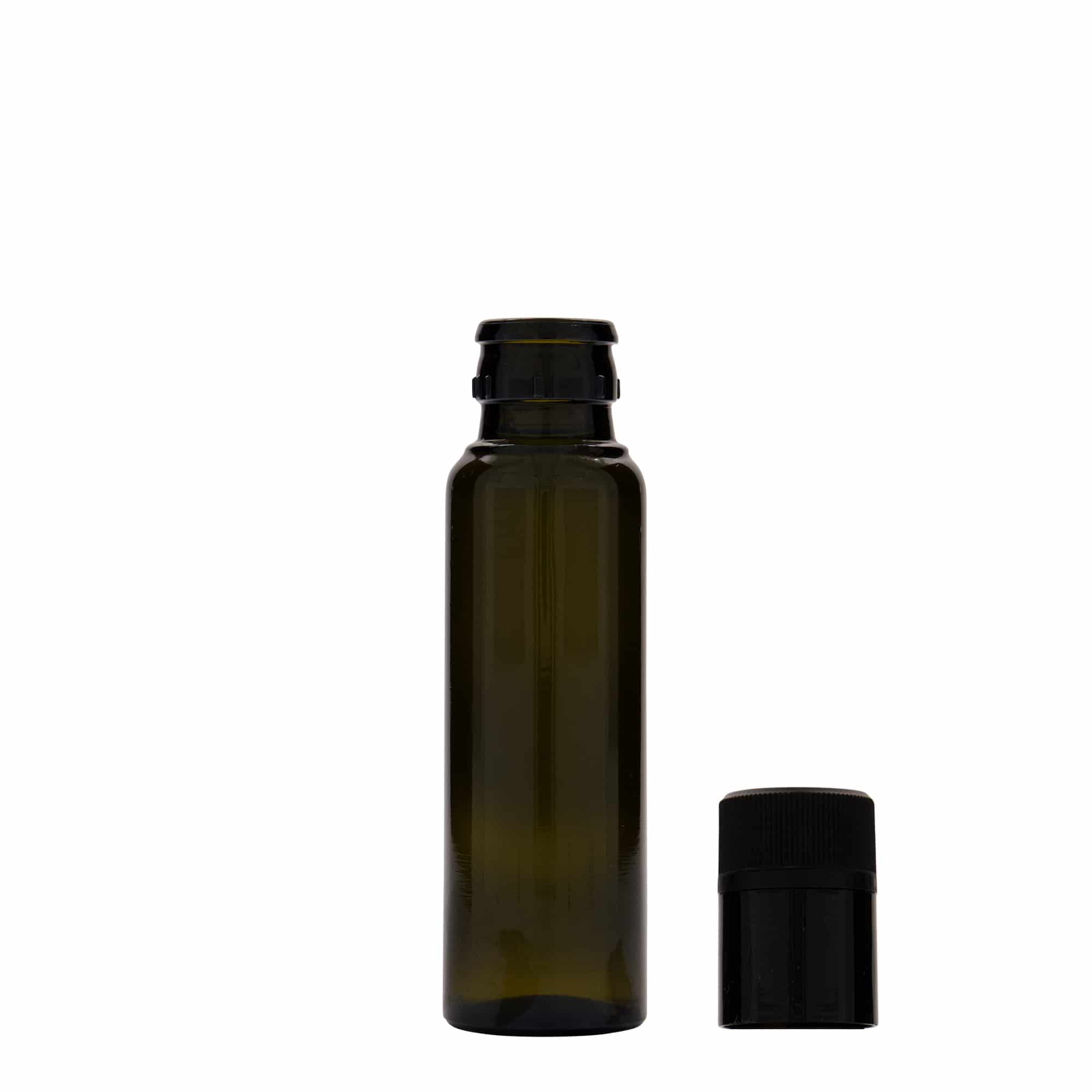 Lahev na ocet/olej 100 ml 'Willy New', sklo, starožitná zelená, ústí: DOP