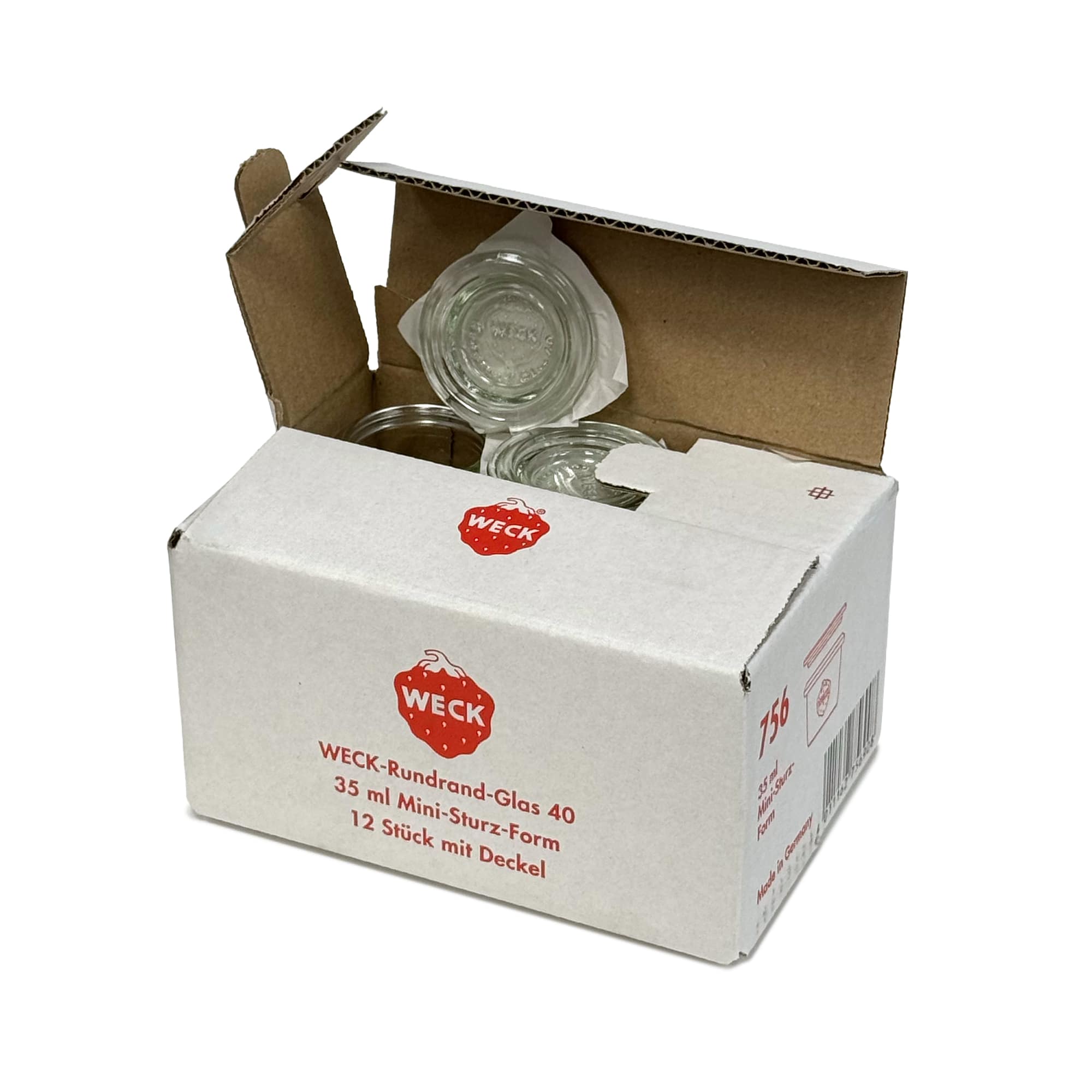 12x 35 ml WECK zavařovací sklenice se skleněným víčkem RR 40