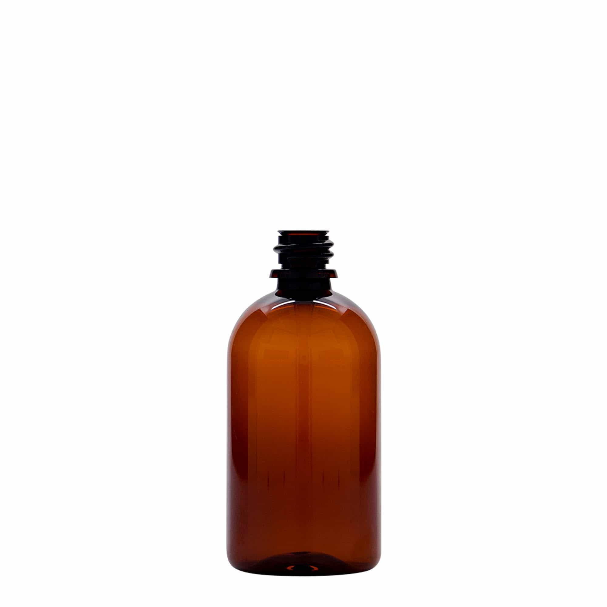 100 ml PET-lékovka „Easy Living“, hnědá, plast, hrdlo: DIN 18