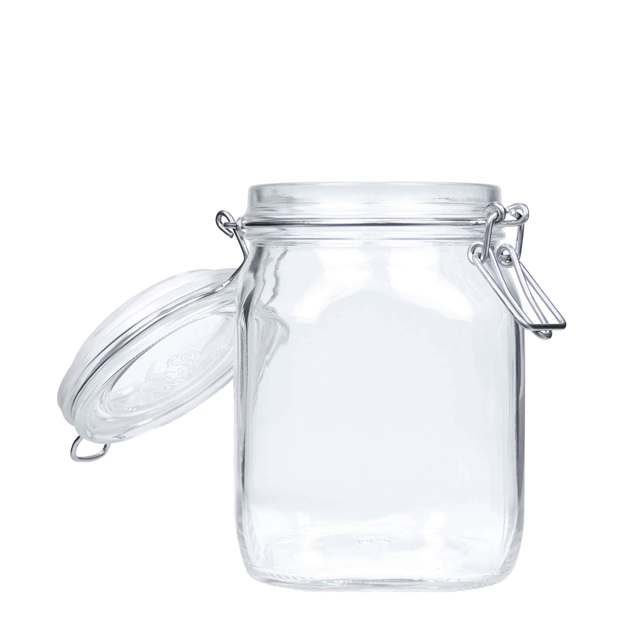 Sklenice s drátěným uzávěrem 1000 ml 'Fido', čtvercová, uzávěr: drátěný uzávěr