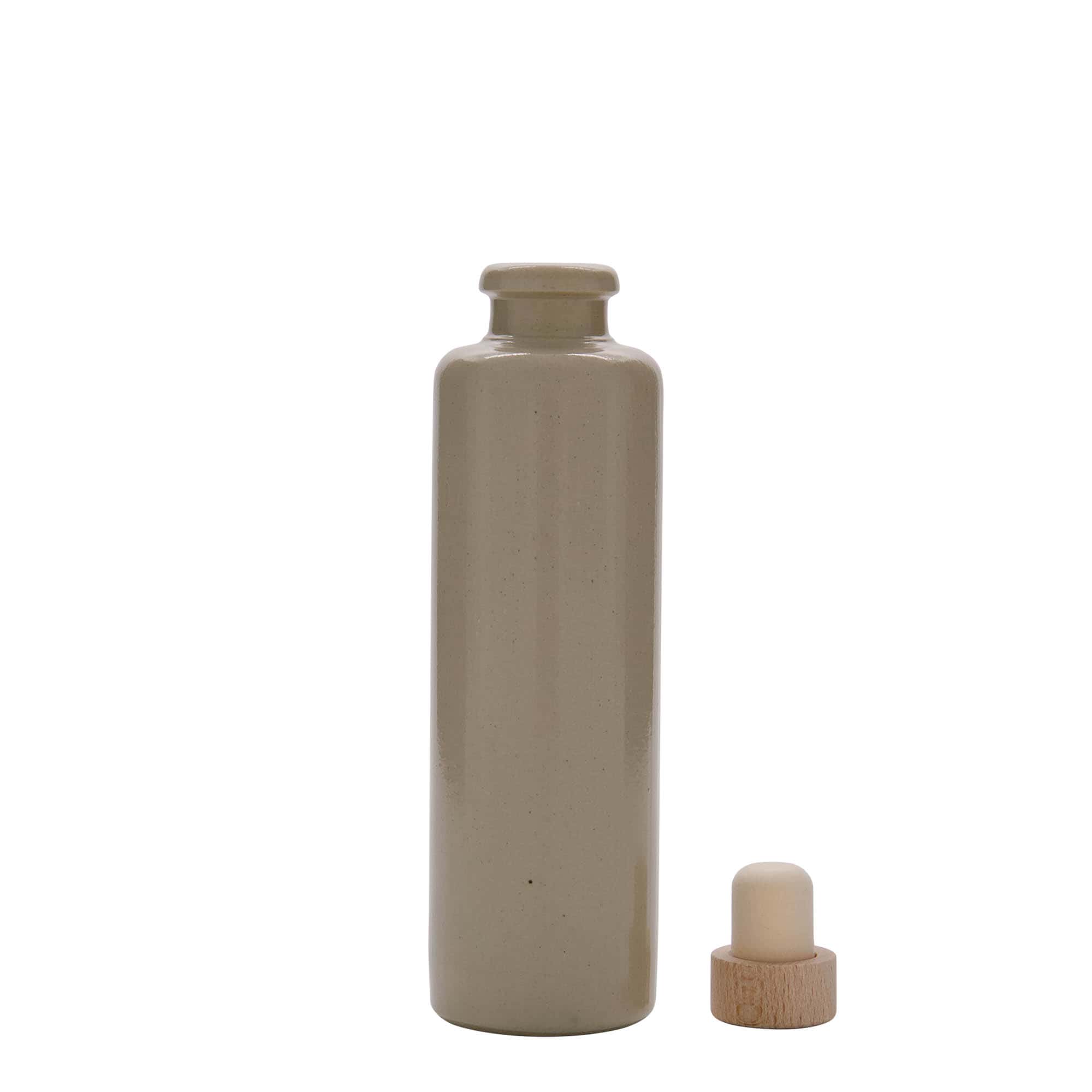200 ml hliněný džbán, kamenina, béžový, hrdlo: korek