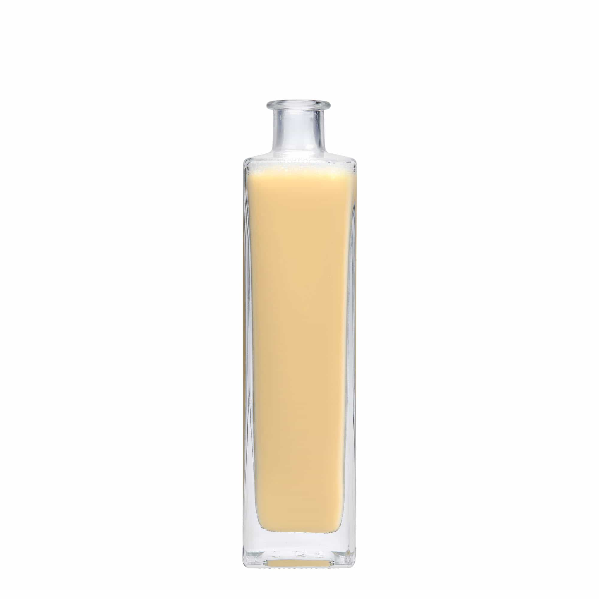 500 ml skleněná láhev 'Rafaello', čtvercová, hrdlo: korek