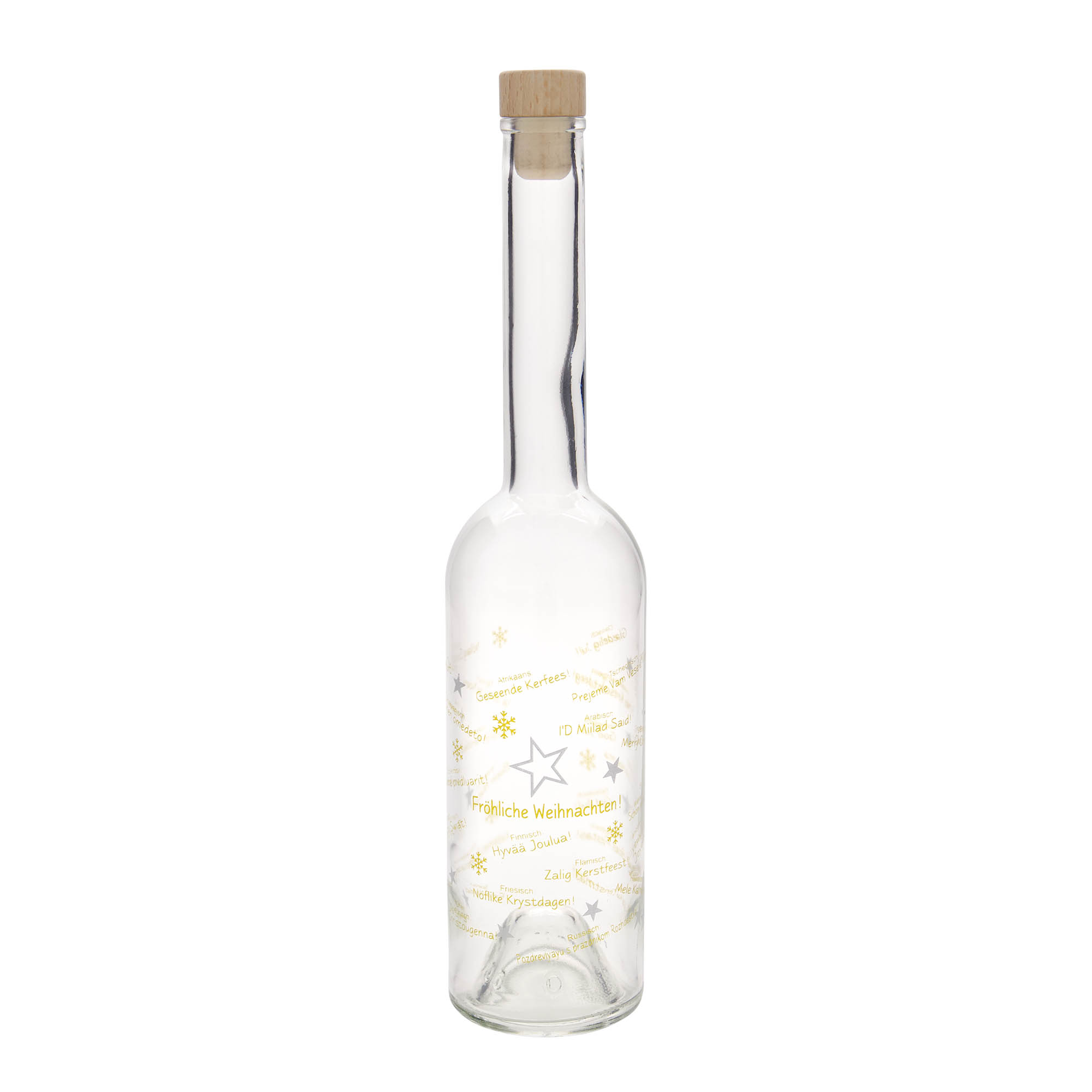 500 ml skleněná láhev 'Opera', motiv: Vánoce ve světě, hrdlo: korek