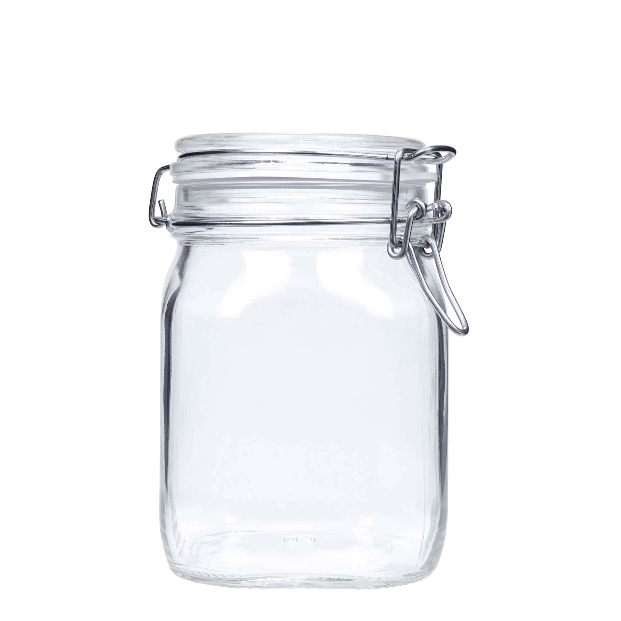Sklenice s drátěným uzávěrem 1000 ml 'Fido', čtvercová, uzávěr: drátěný uzávěr Sklenice s drátěným uzávěrem 1000 ml 'Fido', čtvercová, uzávěr: drátěný uzávěr