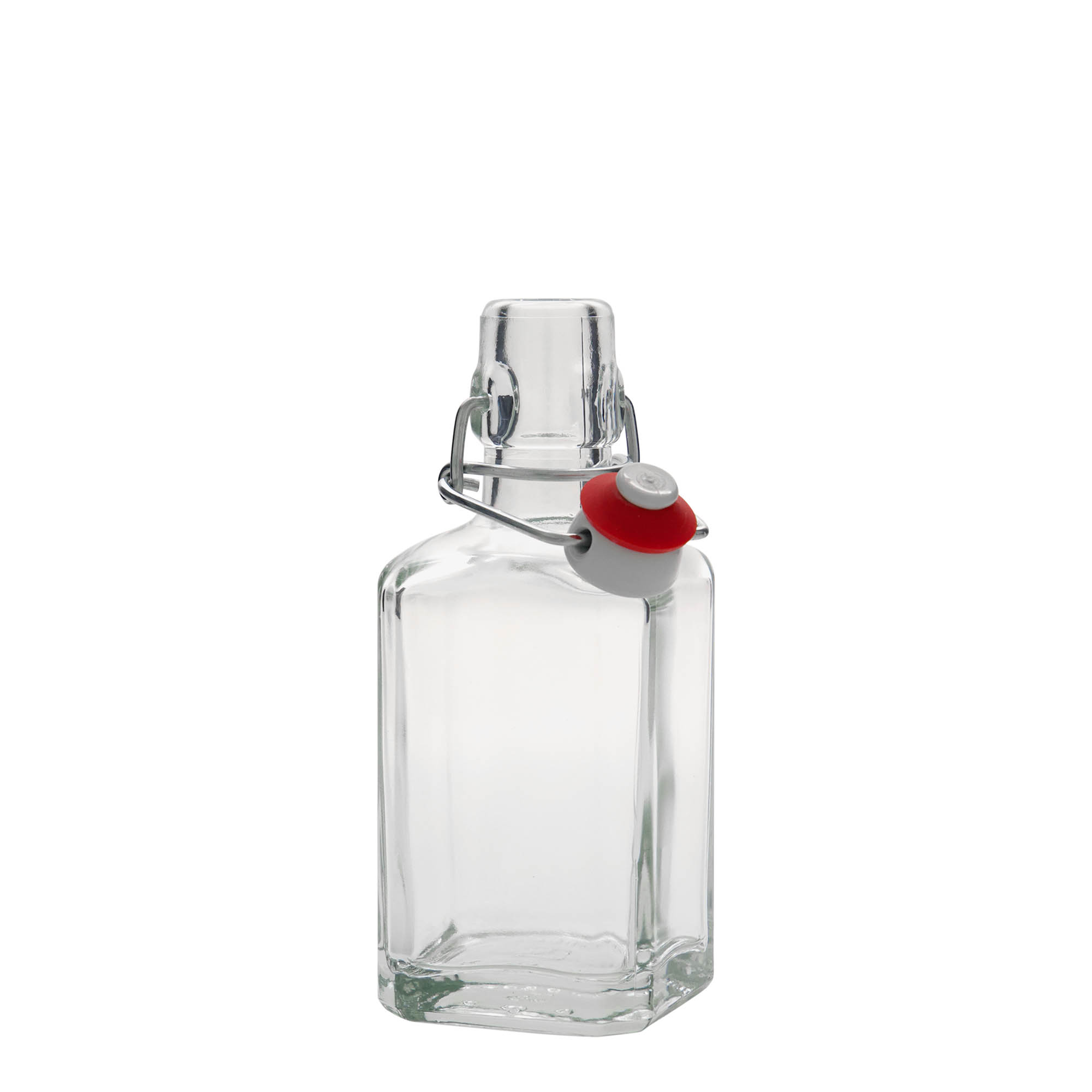 250 ml skleněná láhev 'Rialto', čtvercová, hrdlo: závěsný uzávěr 250 ml skleněná láhev 'Rialto', čtvercová, hrdlo: závěsný uzávěr