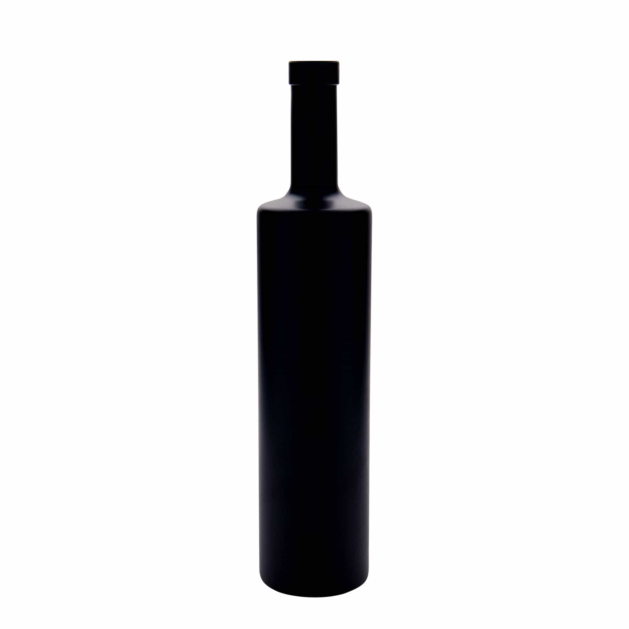 700 ml skleněná láhev 'Centurio', černá, hrdlo: korek