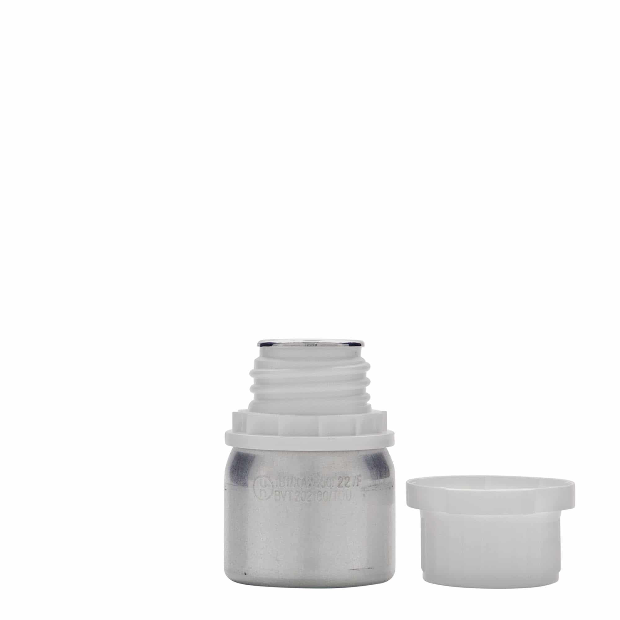 Hliníková lahev 50 ml, kov, stříbrná, ústí: DIN 32 Hliníková lahev 50 ml, kov, stříbrná, ústí: DIN 32