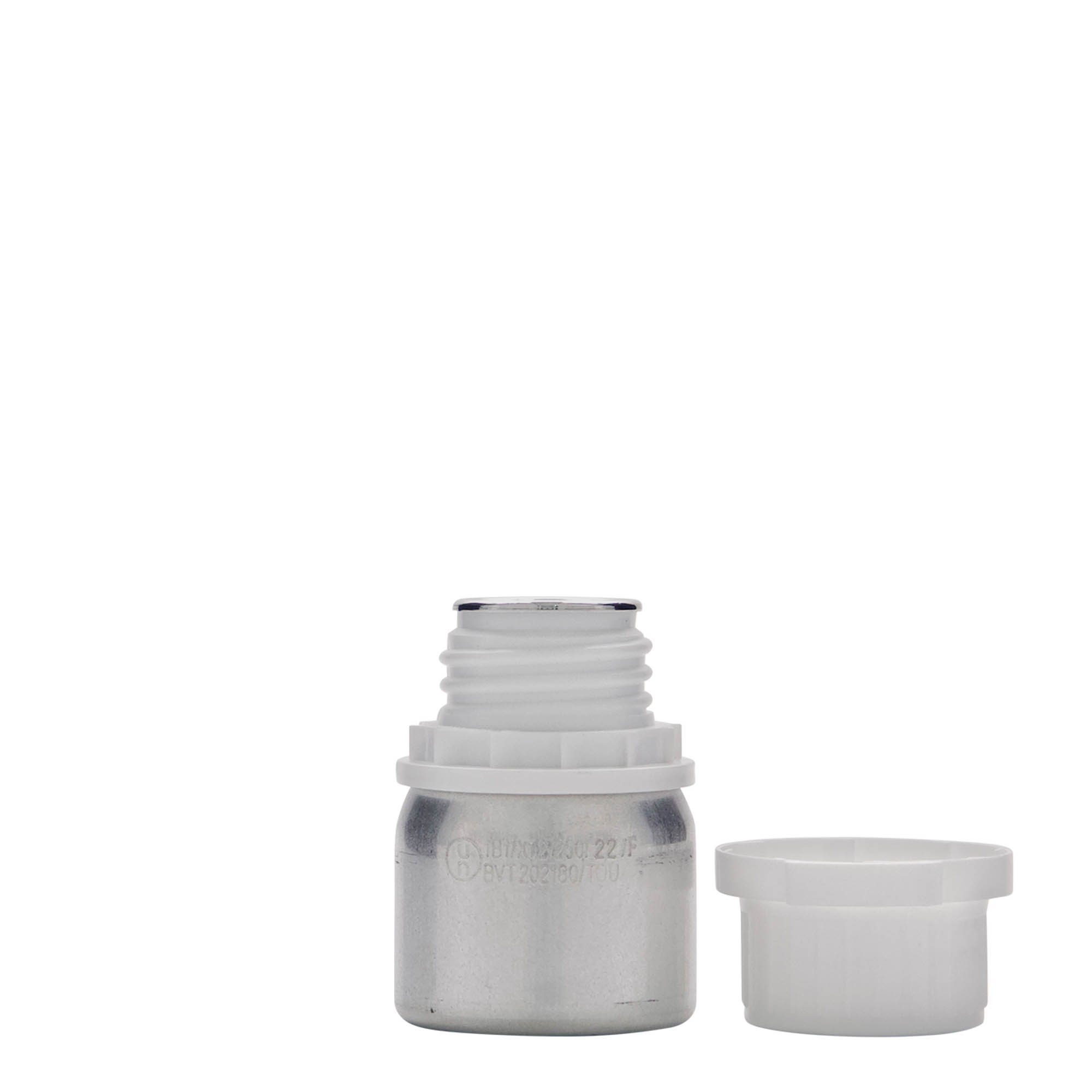 50 ml hliníková láhev, kov, stříbrná, hrdlo: DIN 32 50 ml hliníková láhev, kov, stříbrná, hrdlo: DIN 32
