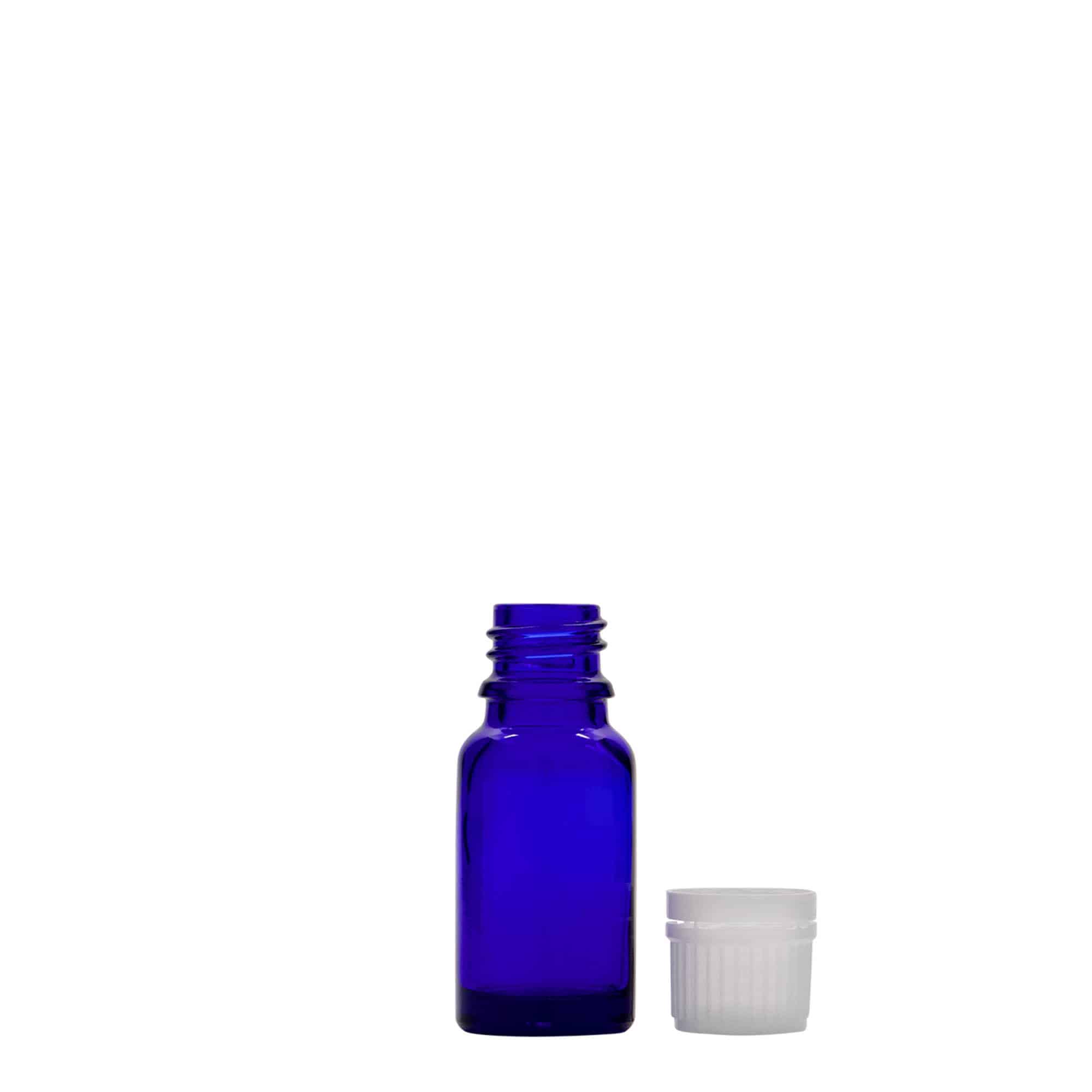 10 ml lékovka, sklo, královská modř, hrdlo: DIN 18