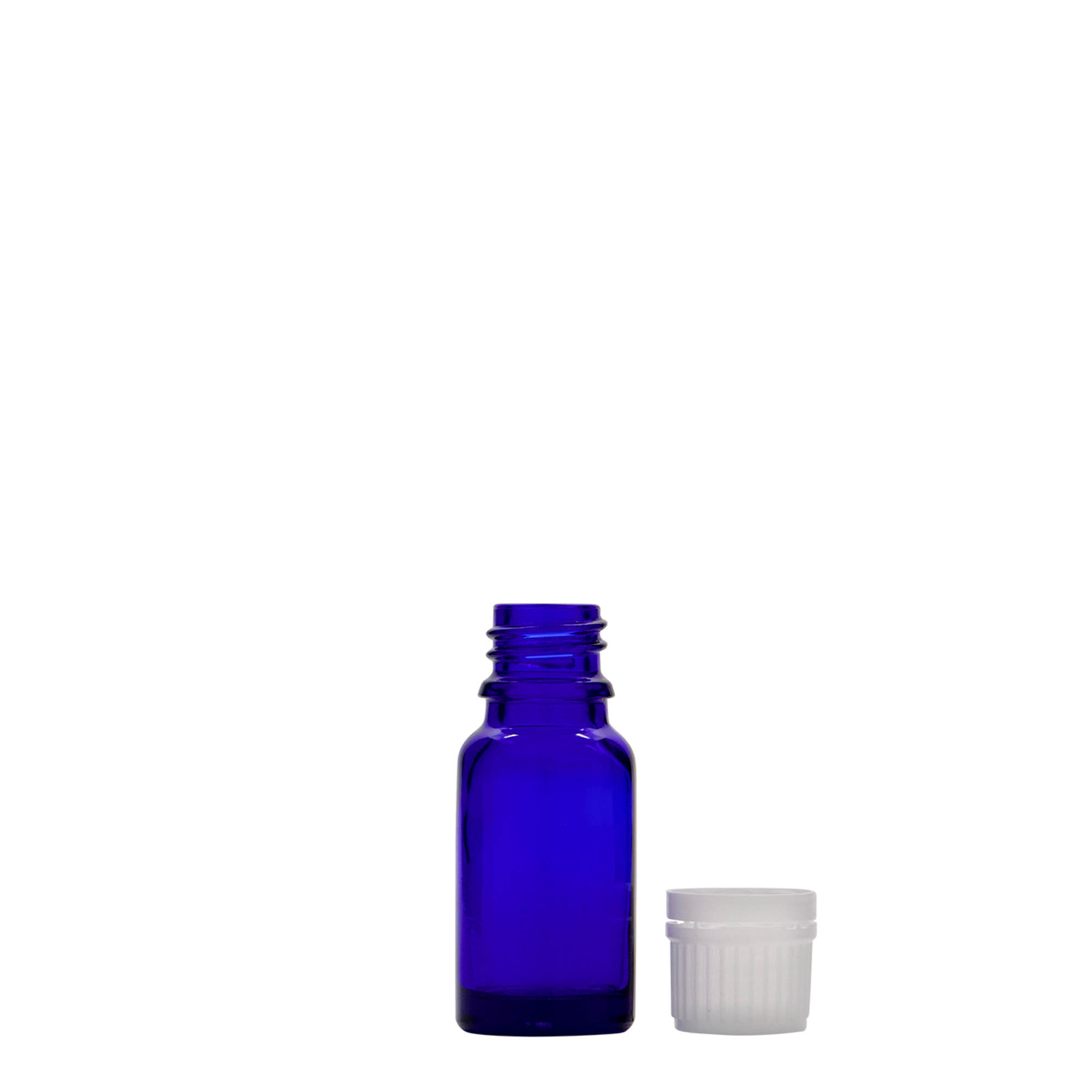 10 ml lékovka, sklo, královská modř, hrdlo: DIN 18 10 ml lékovka, sklo, královská modř, hrdlo: DIN 18