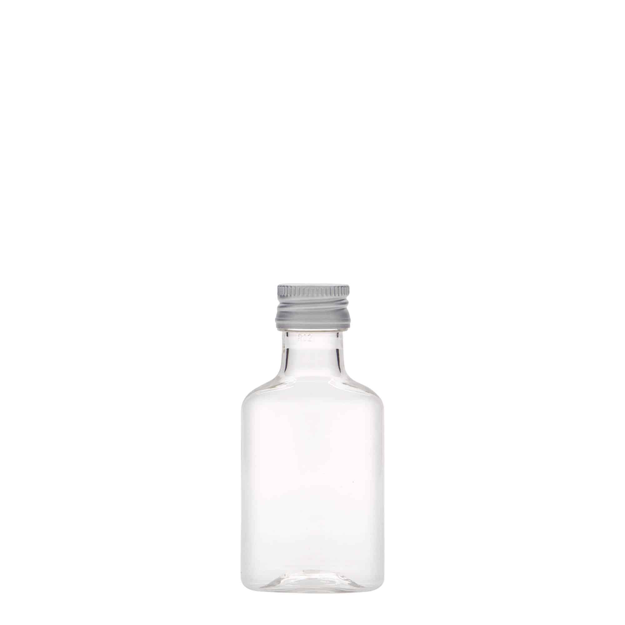 Kapesní lahev 30 ml , oválná, plast PET, uzávěr: PP 18