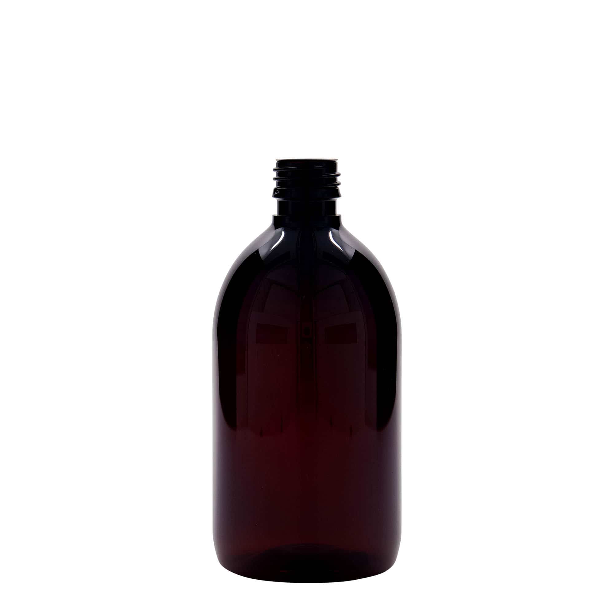 Lékovka PET 500 ml, hnědá, plast, ústí: PP 28 Lékovka PET 500 ml, hnědá, plast, ústí: PP 28