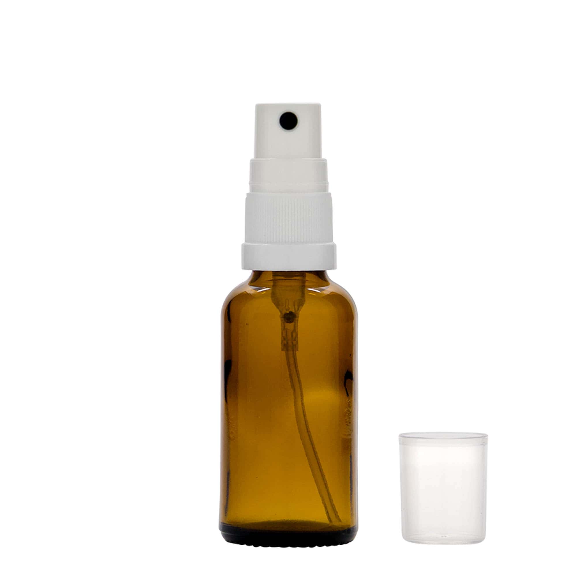 30 ml lékovka se sprejem, sklo, hnědá, hrdlo: DIN 18 30 ml lékovka se sprejem, sklo, hnědá, hrdlo: DIN 18