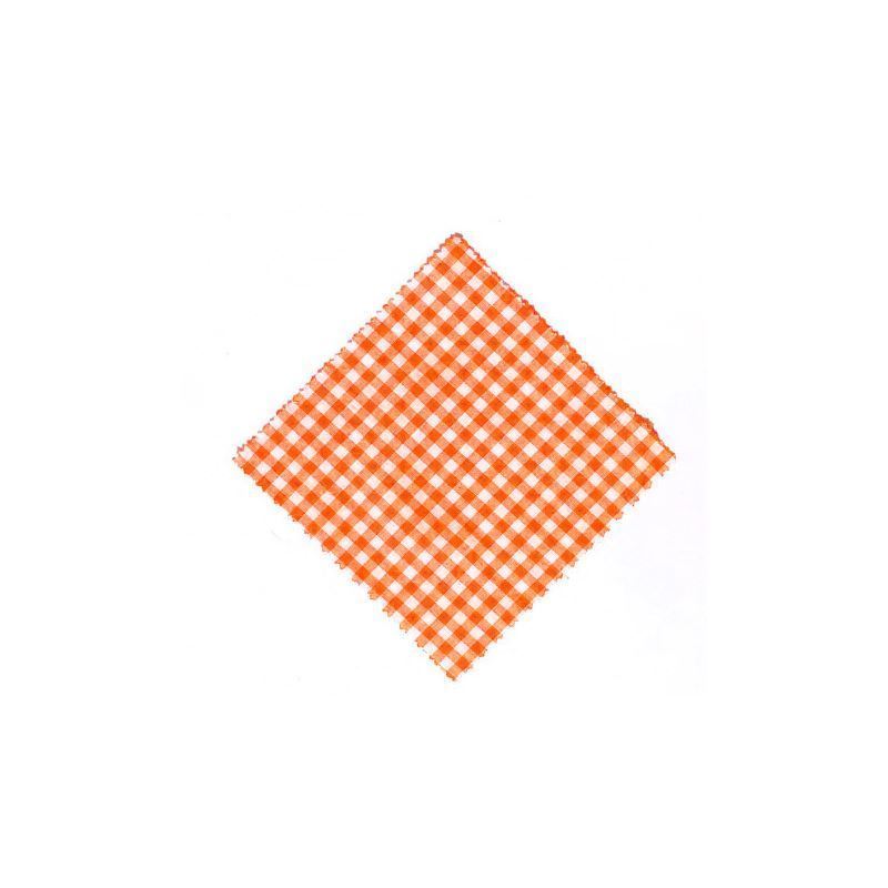 Látkový ubrousek károvaný 15x15, čtvercový, textil, oranžový, uzávěr: TO58-TO82