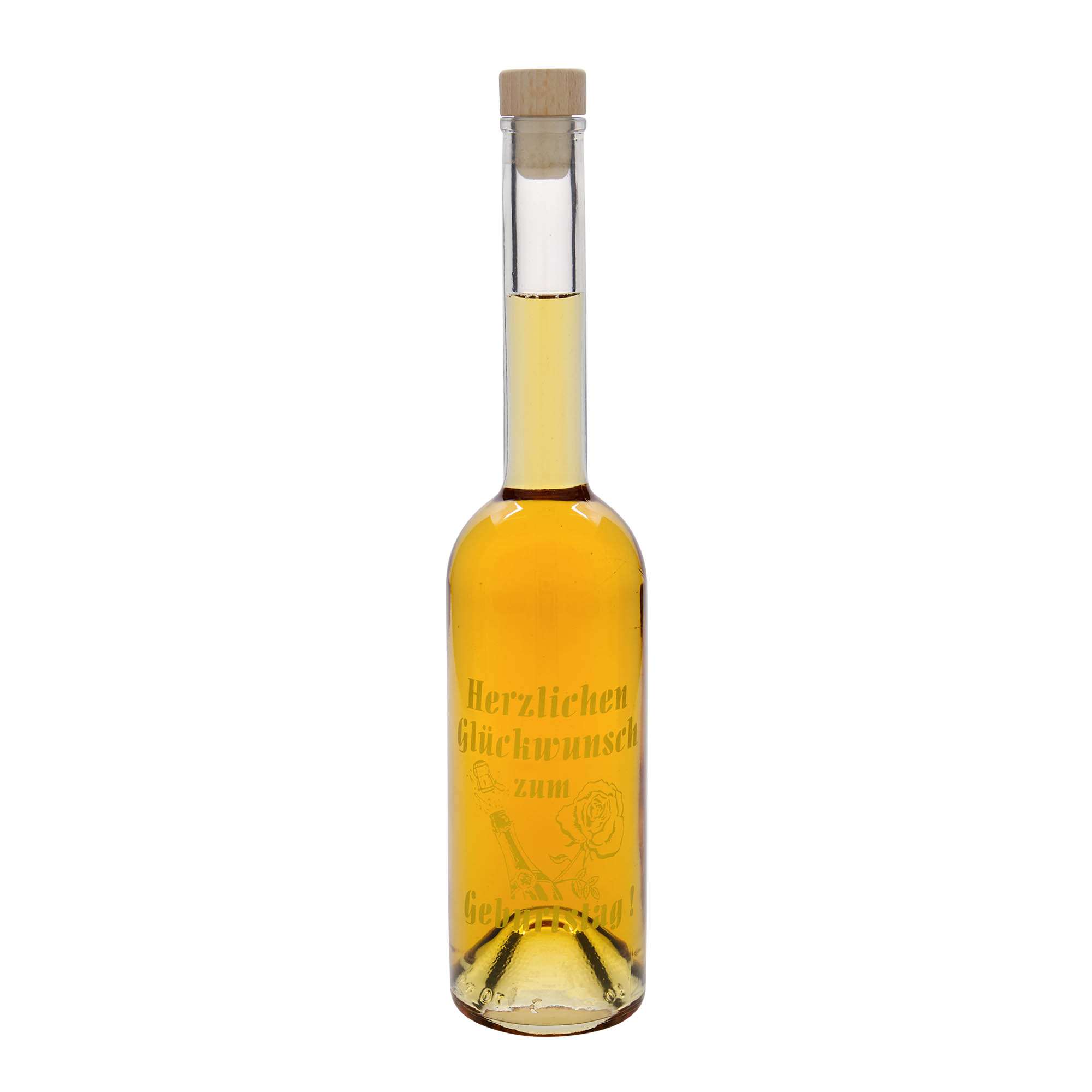500 ml skleněná láhev 'Opera', motiv: narozeninová láhev, hrdlo: korek