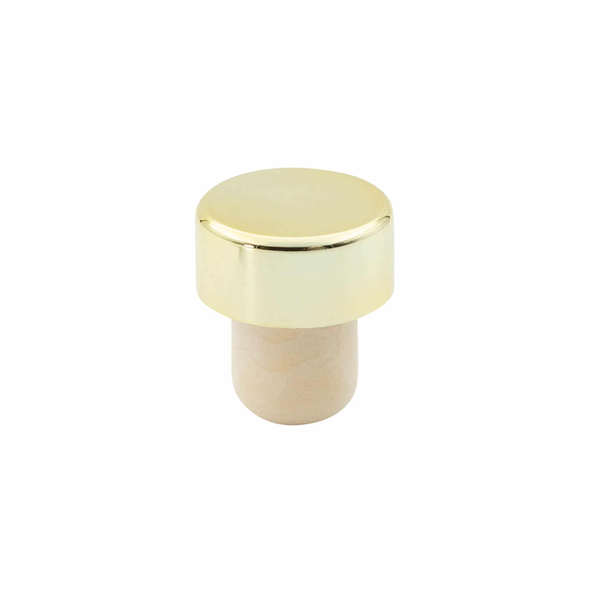 Korek s úchytem 19 mm, plast, zlatý, pro uzávěr: korek Korek s úchytem 19 mm, plast, zlatý, pro uzávěr: korek