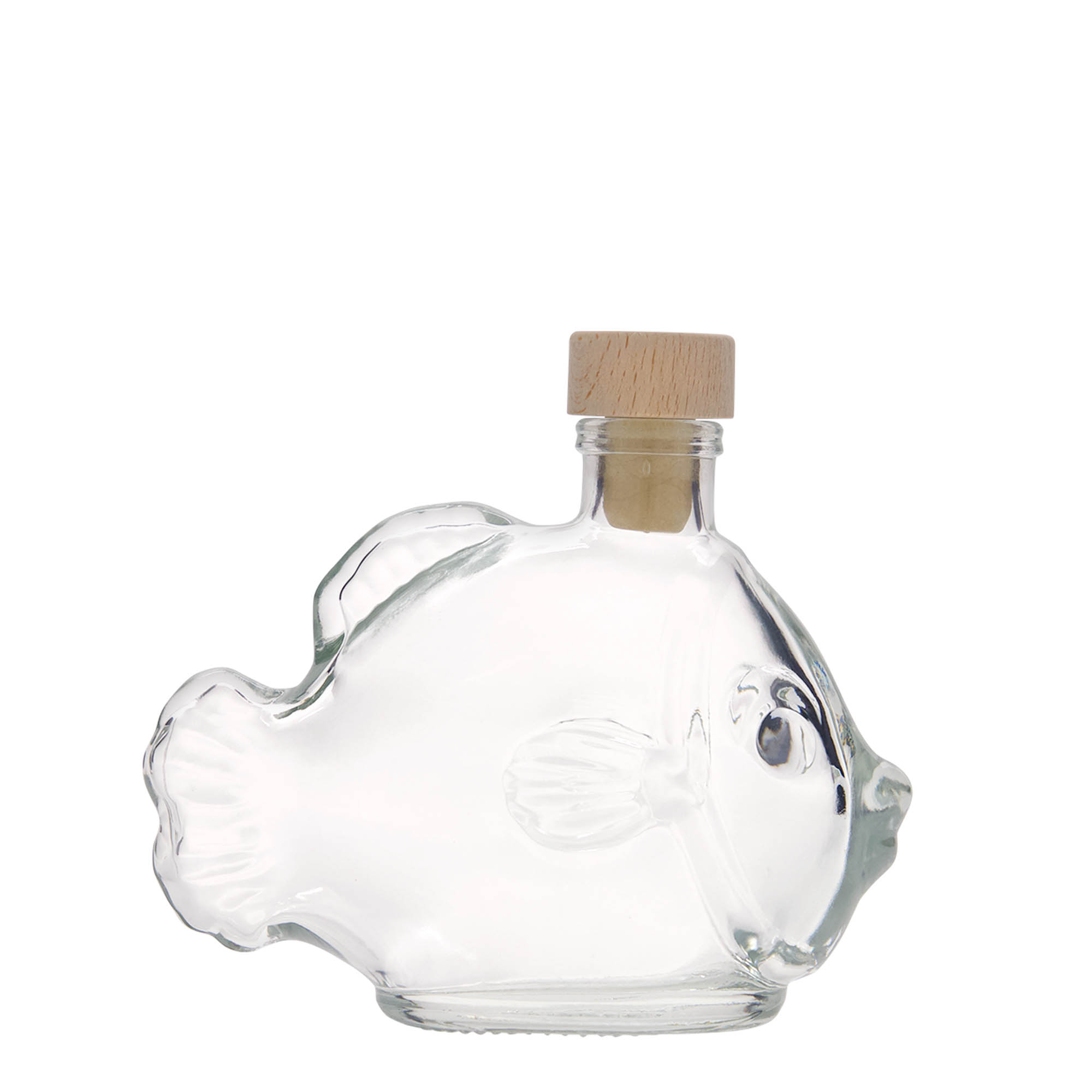 200 ml skleněná láhev 'Ryba', hrdlo: korek