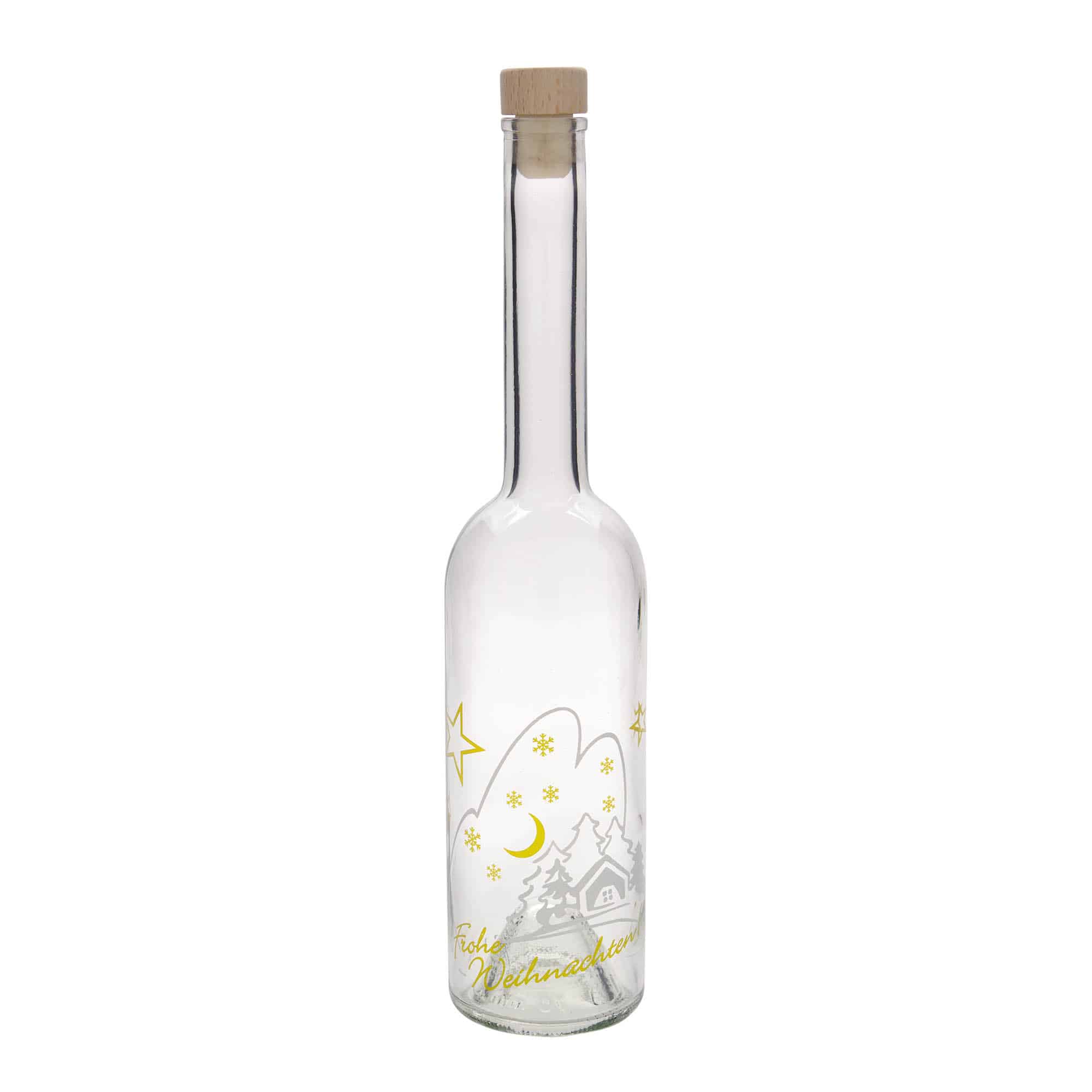 Skleněná lahev 500 ml 'Opera', motiv: Vánoční idyla, uzávěr: korek