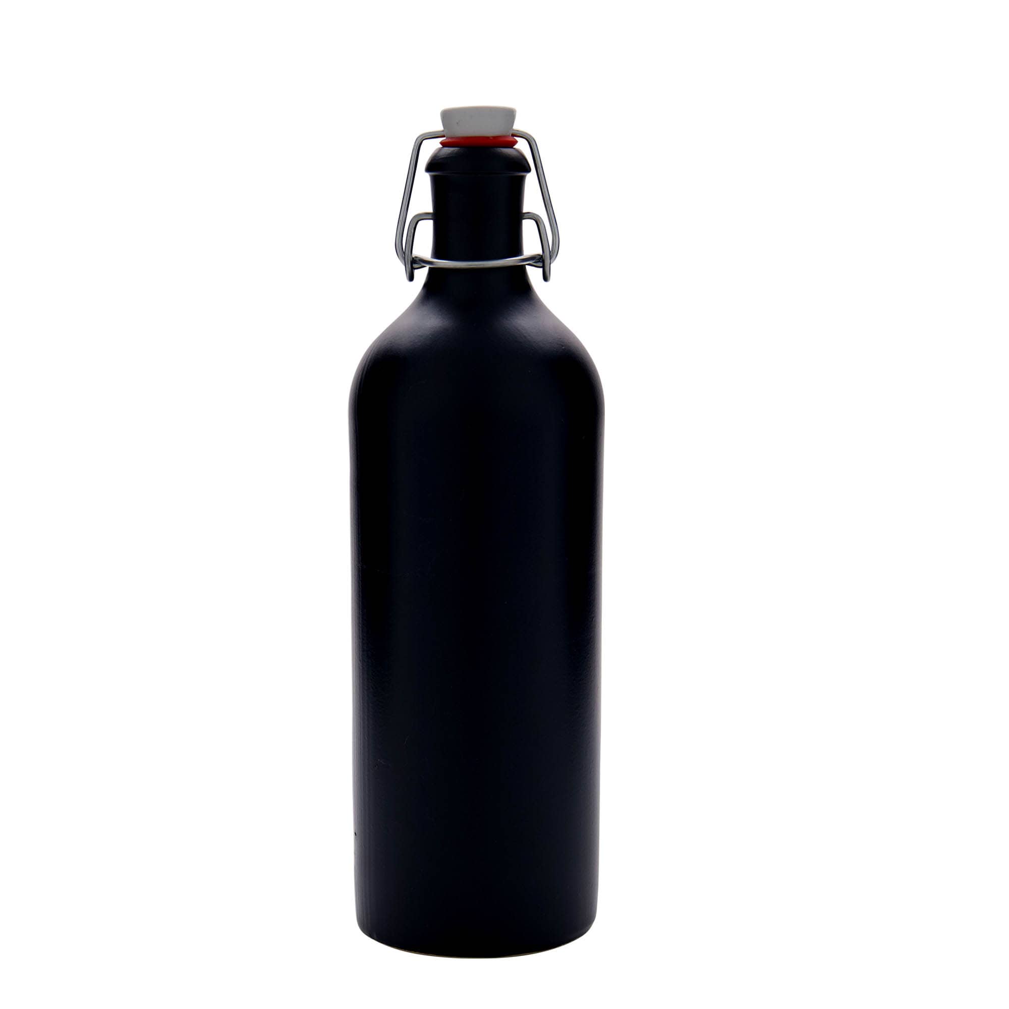 Hliněný džbán 750 ml, keramika, černý, uzávěr: třmenový uzávěr