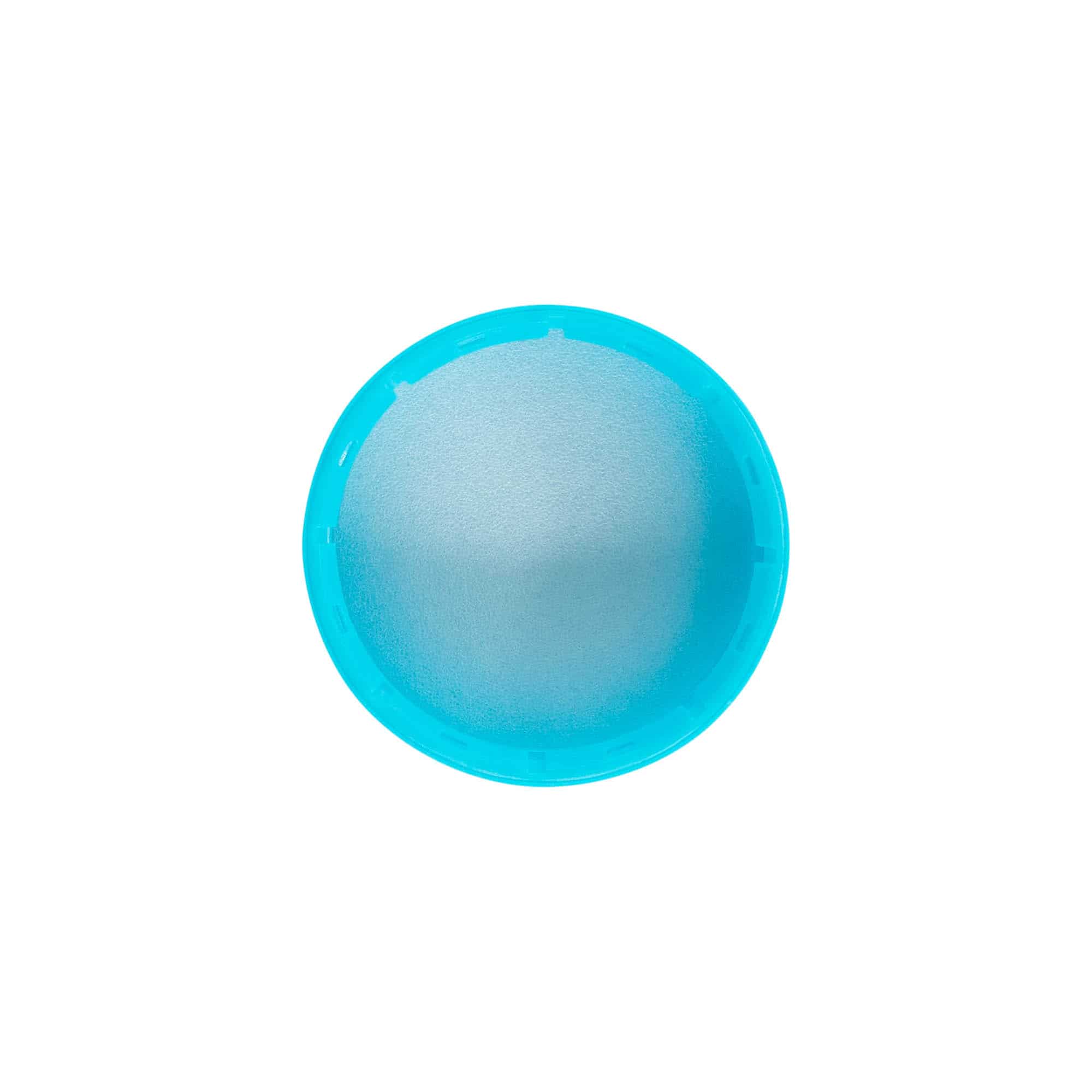 Šroubovací uzávěr 40mm, plast PE, světle modrý