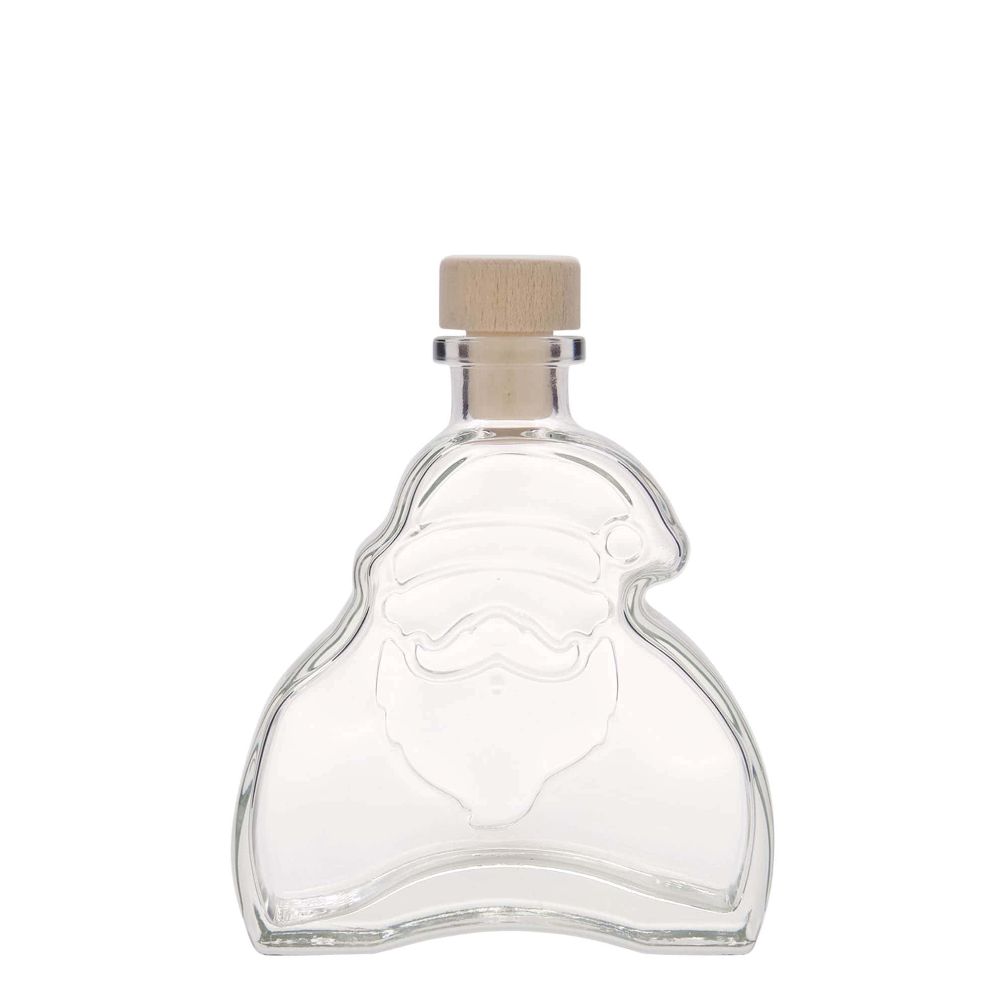 200 ml skleněná lahvička 'Santa Claus', hrdlo: korek