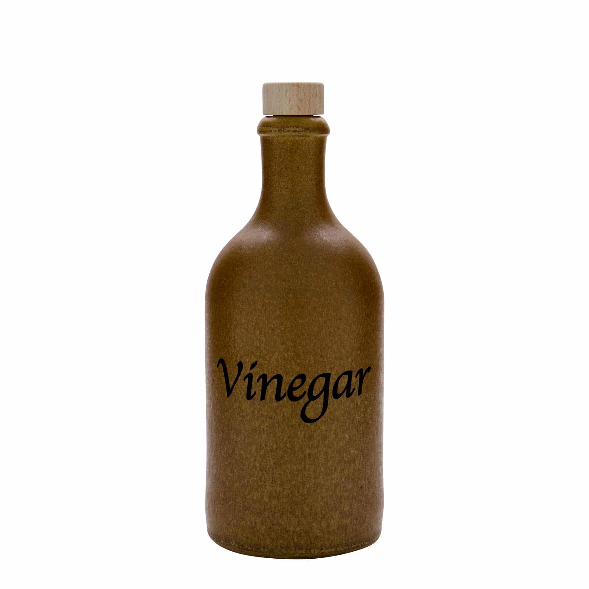 Hliněný džbán 500 ml, motiv: Vinný ocet, keramika, hnědý krystal, uzávěr: korek