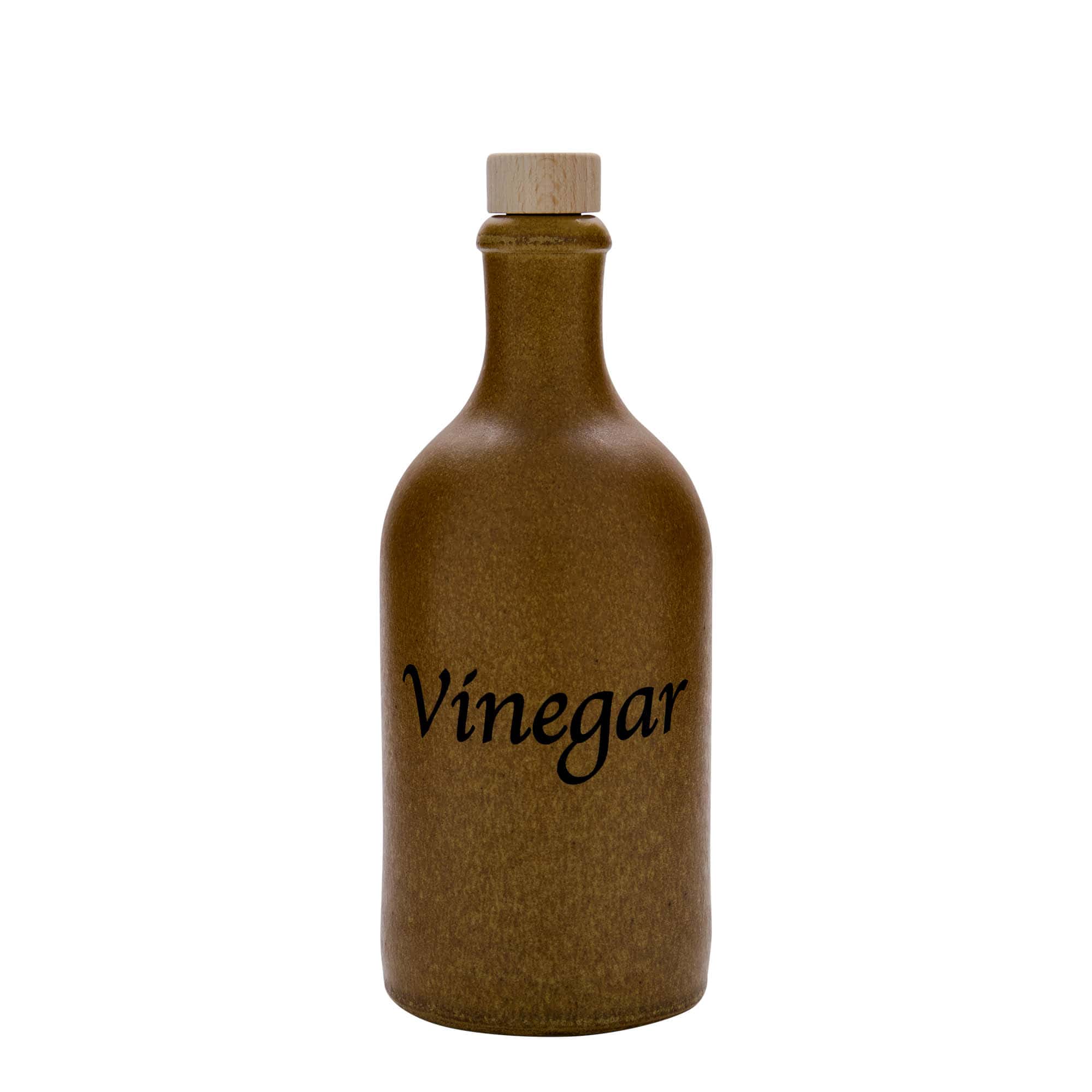 500 ml hliněný džbán, motiv: ocet, kamenina, hnědá-křišťálová, hrdlo: korek