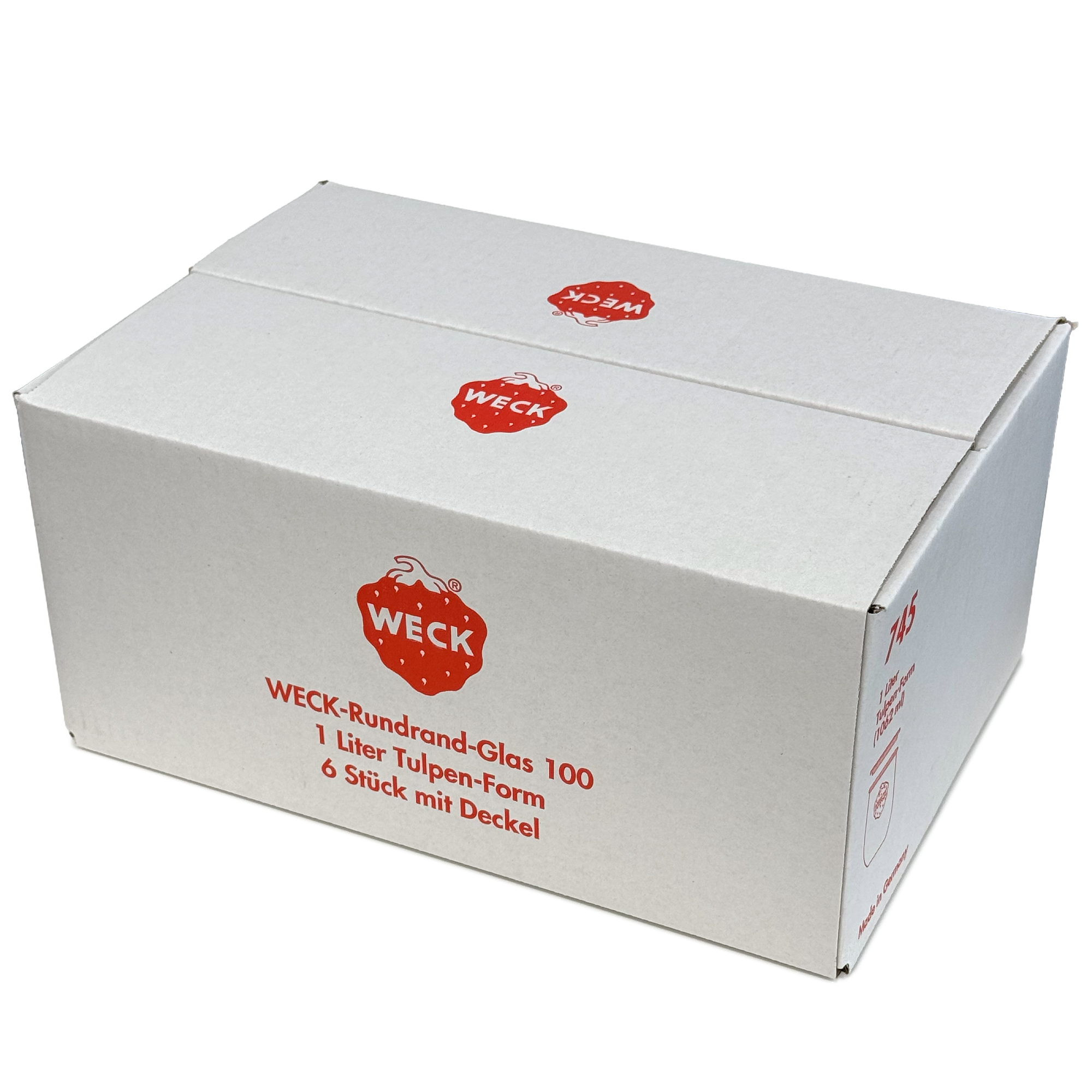 6x 1050 ml WECK tulipánová sklenice se skleněným víčkem RR 100