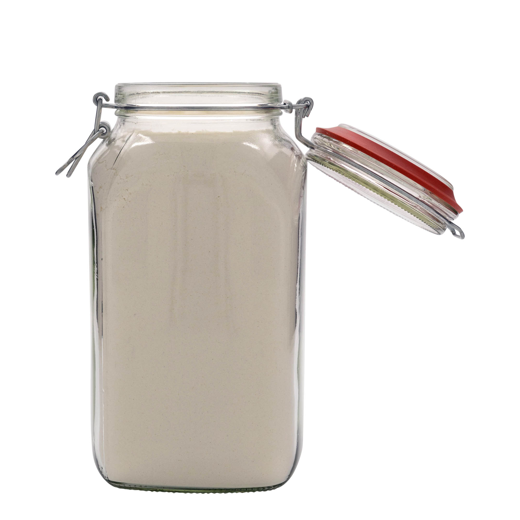 2.590 ml drátové zavařovací sklenice #, čtvercová, hrdlo: drátové zavírání