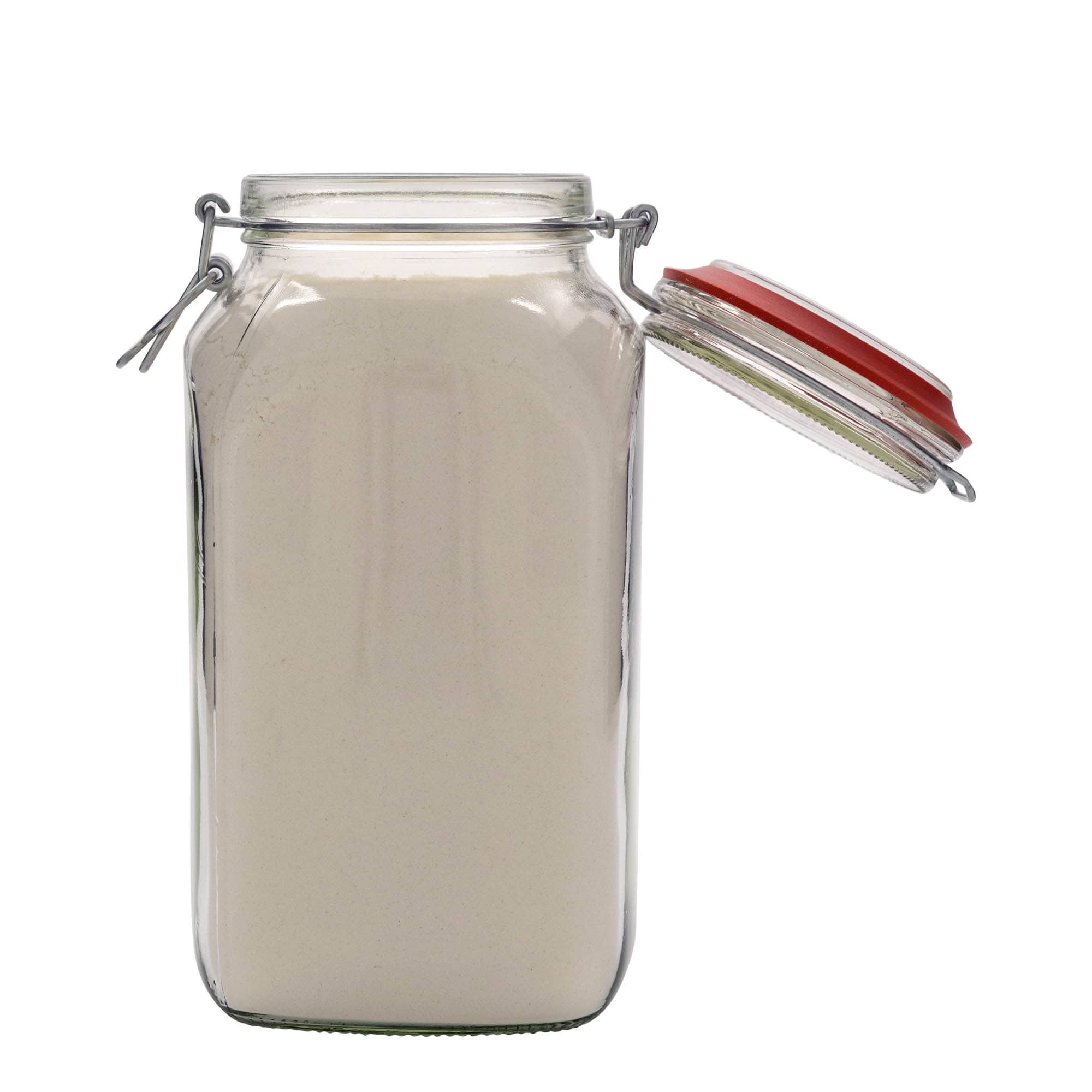 2.590 ml drátové zavařovací sklenice, čtvercová, hrdlo: drátové zavírání
