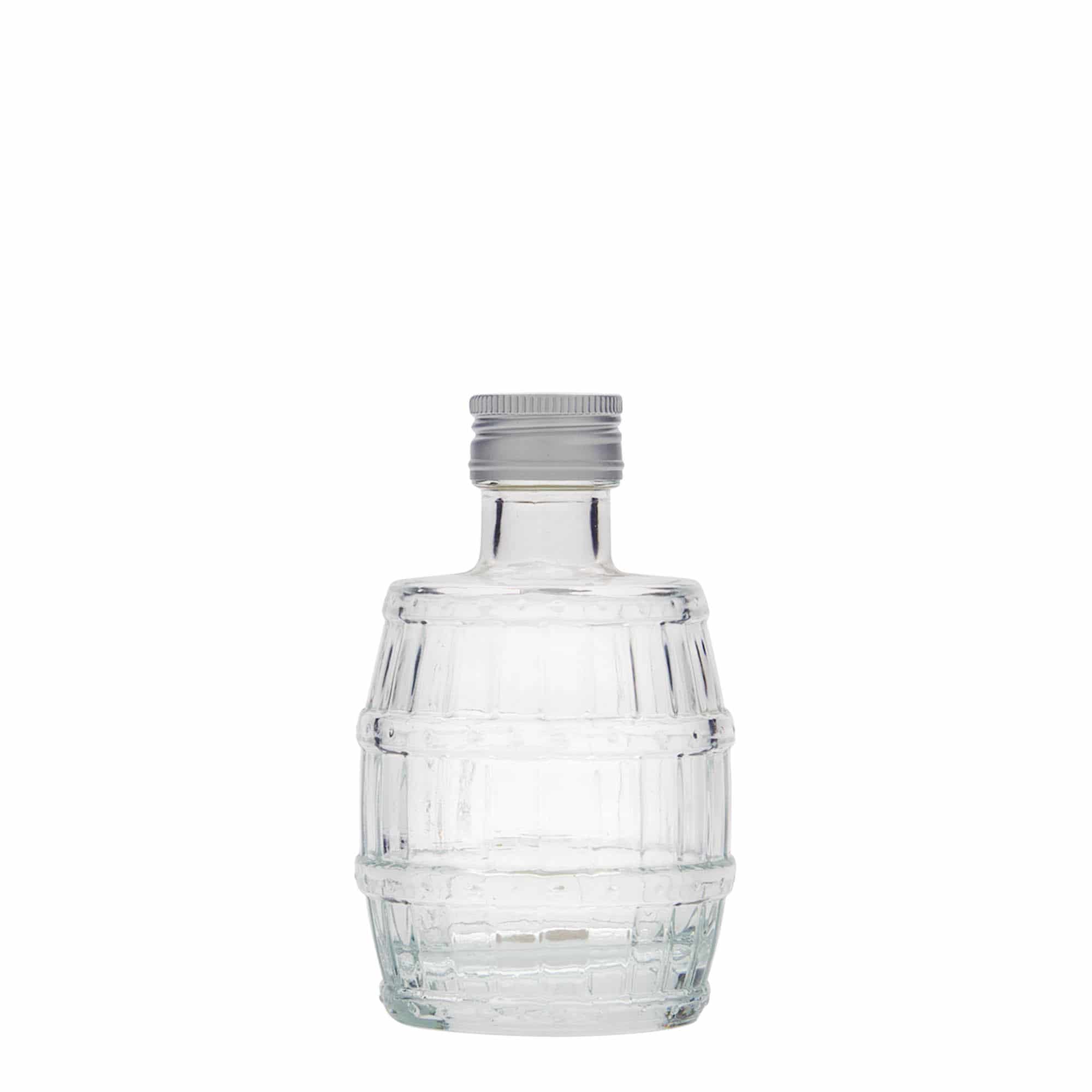 Skleněná lahev 100 ml 'Sud', uzávěr: PP 24
