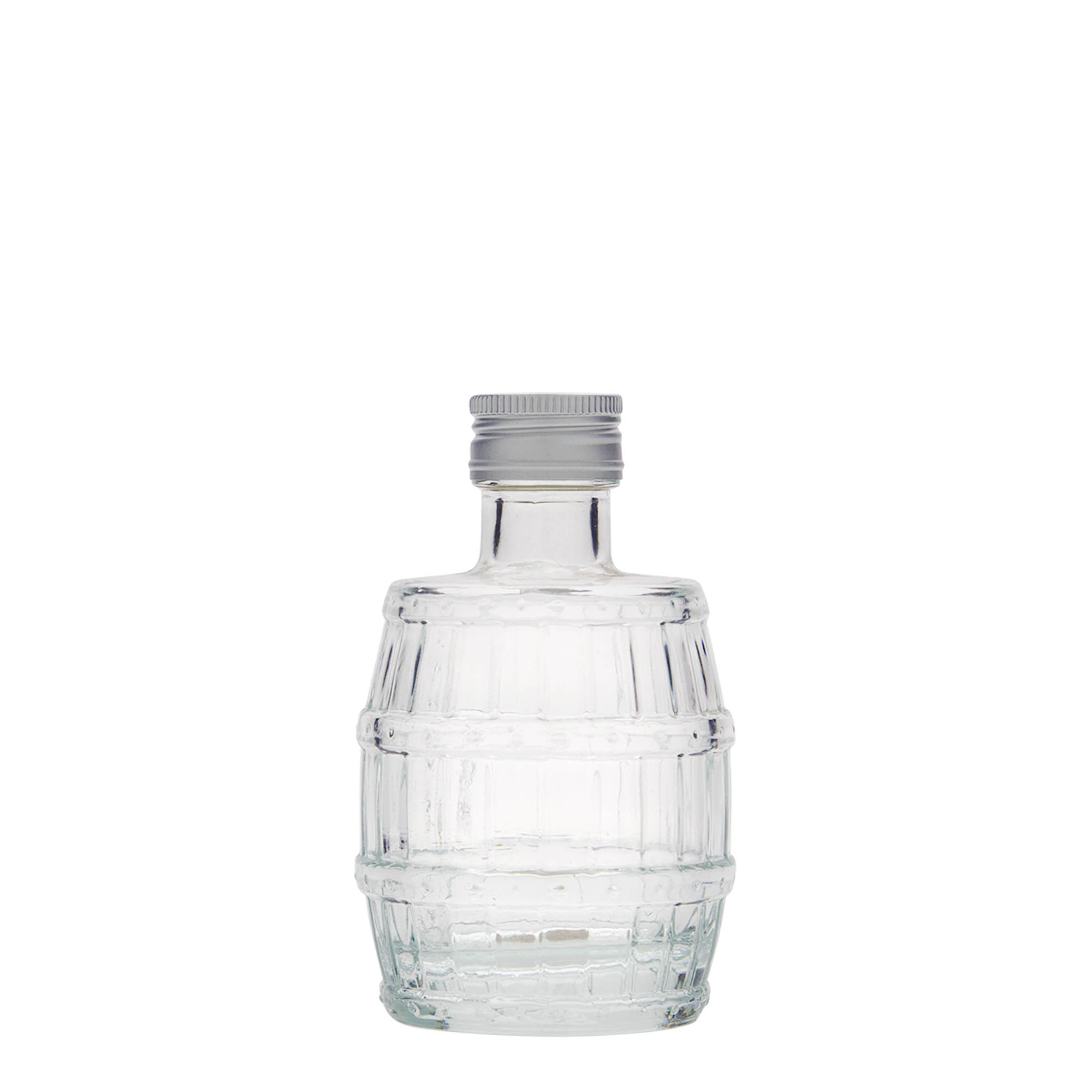 100 ml skleněná láhev „sud“, hrdlo: PP 24
