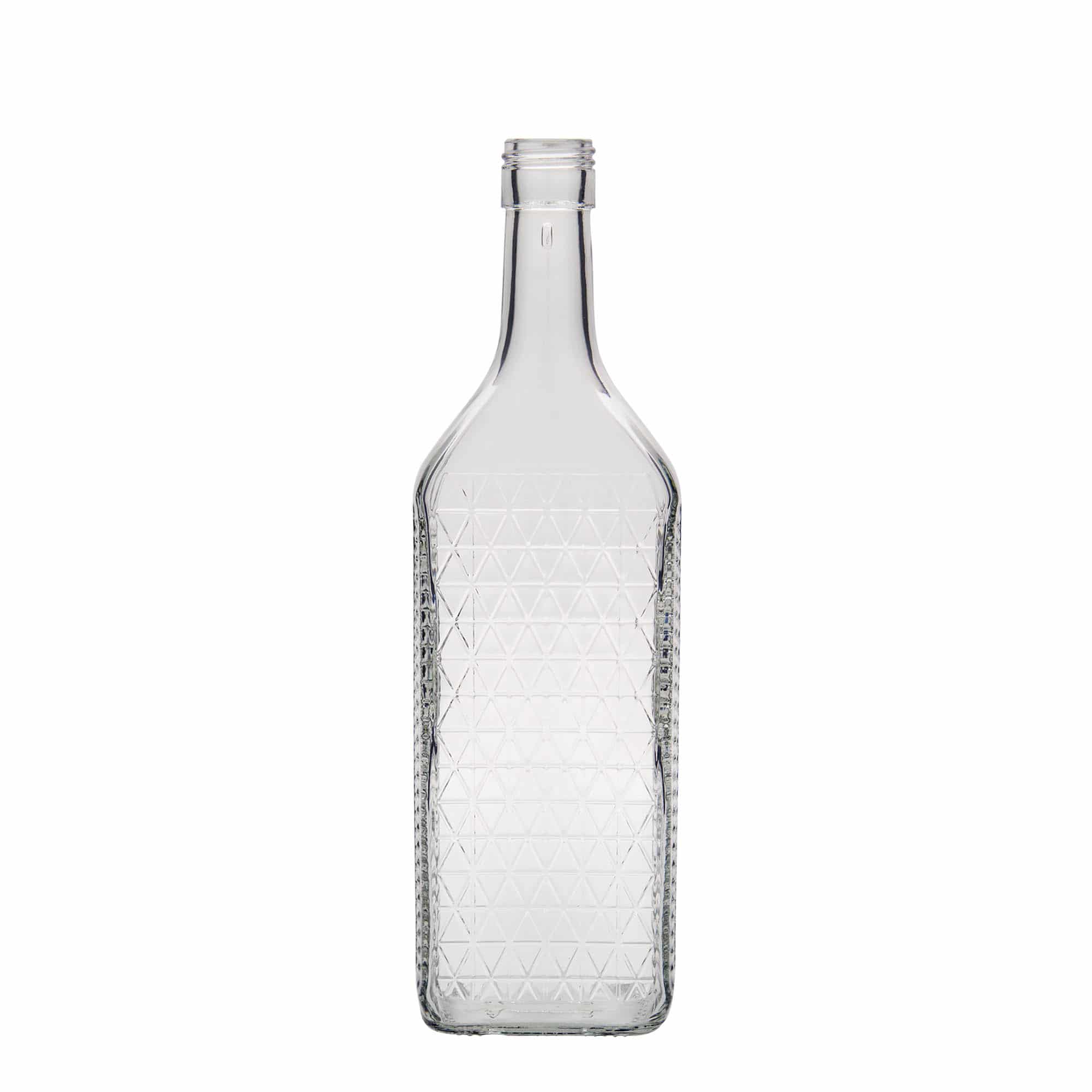 Skleněná lahev 700 ml 'Caruso', hranatá, uzávěr: PP 31,5 Skleněná lahev 700 ml 'Caruso', hranatá, uzávěr: PP 31,5