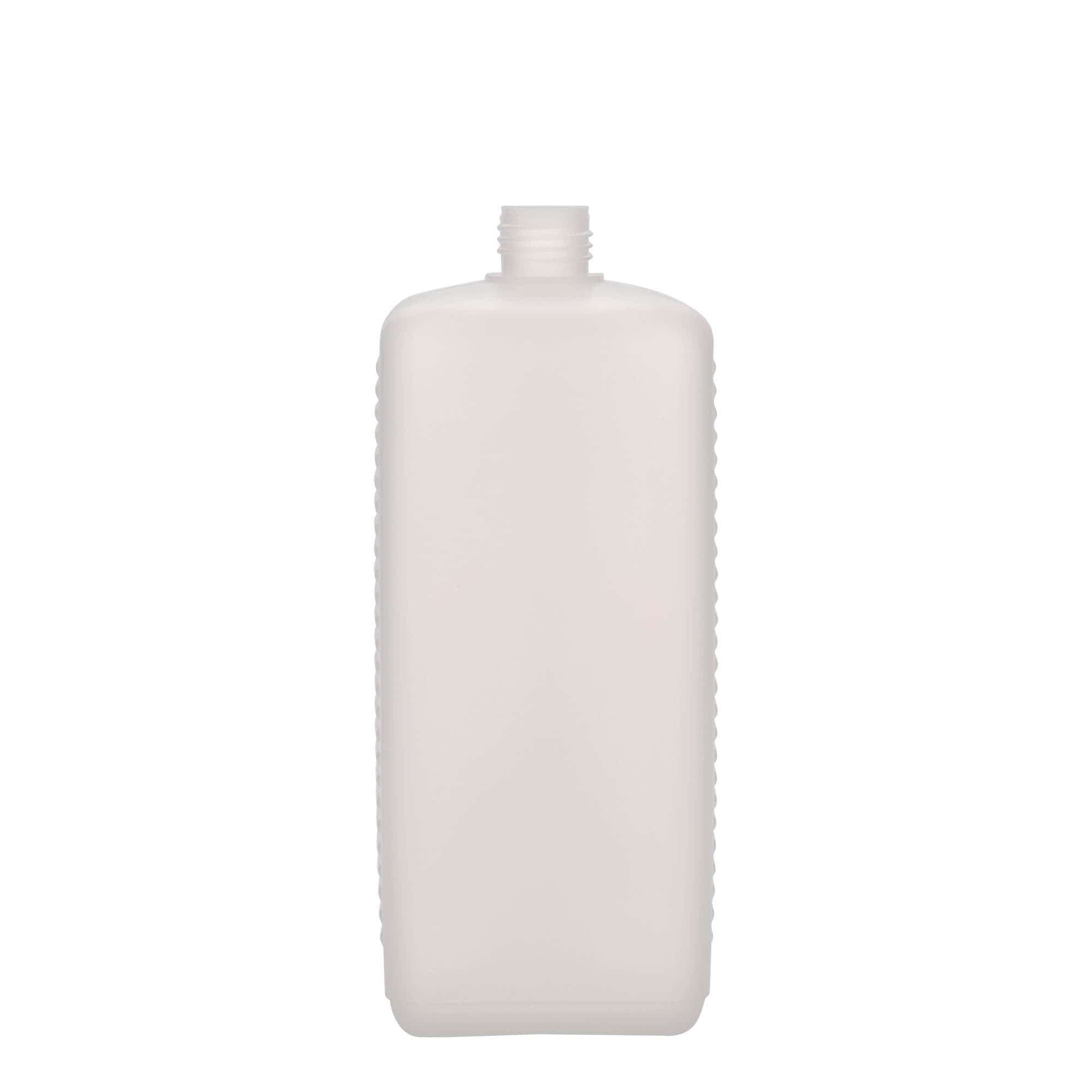1.000 ml kanystr, obdélníkový, HDPE plast, přírodní, hrdlo: DIN 25 EPE