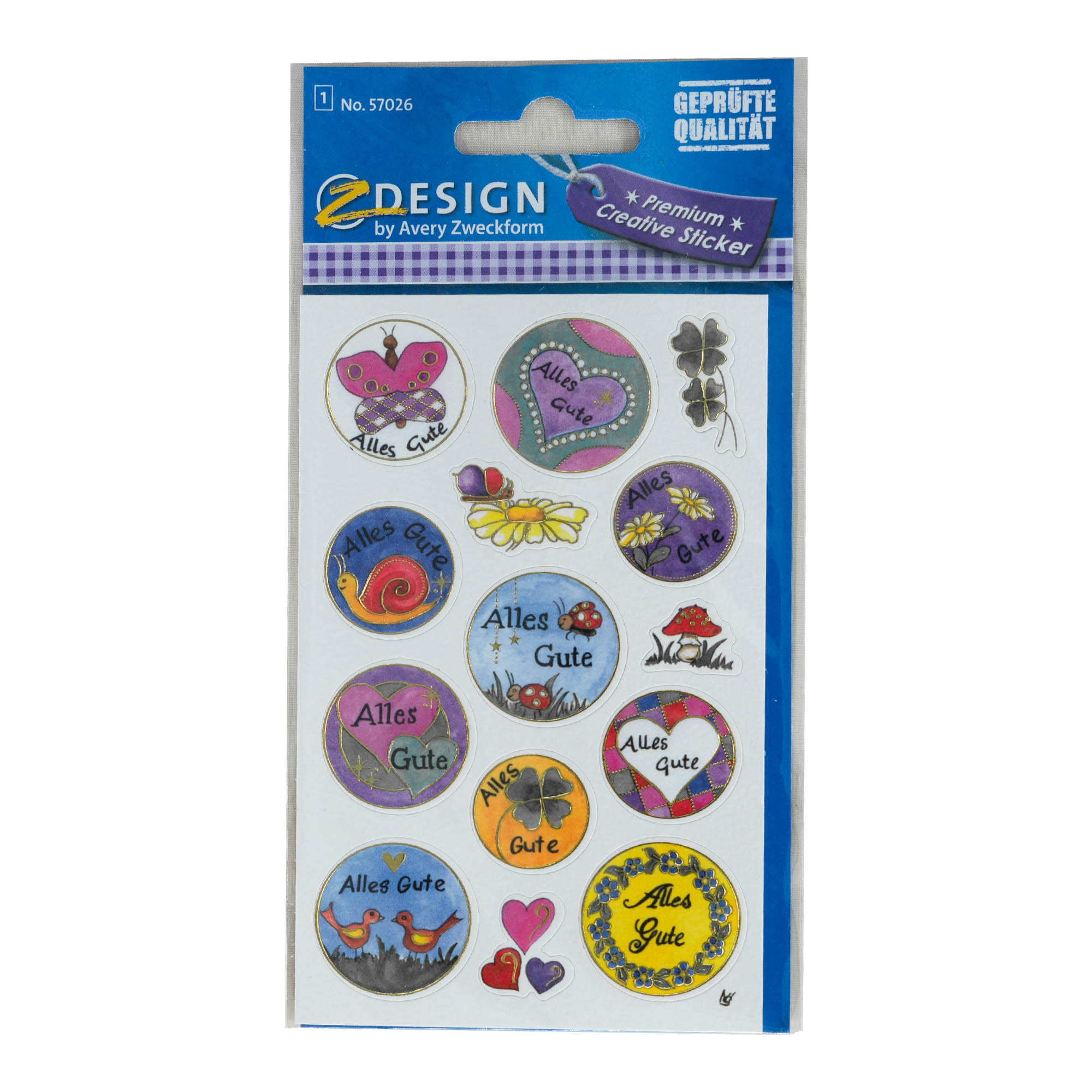 Zweckform samolepky „Všechno nejlepší“, vícebarevné