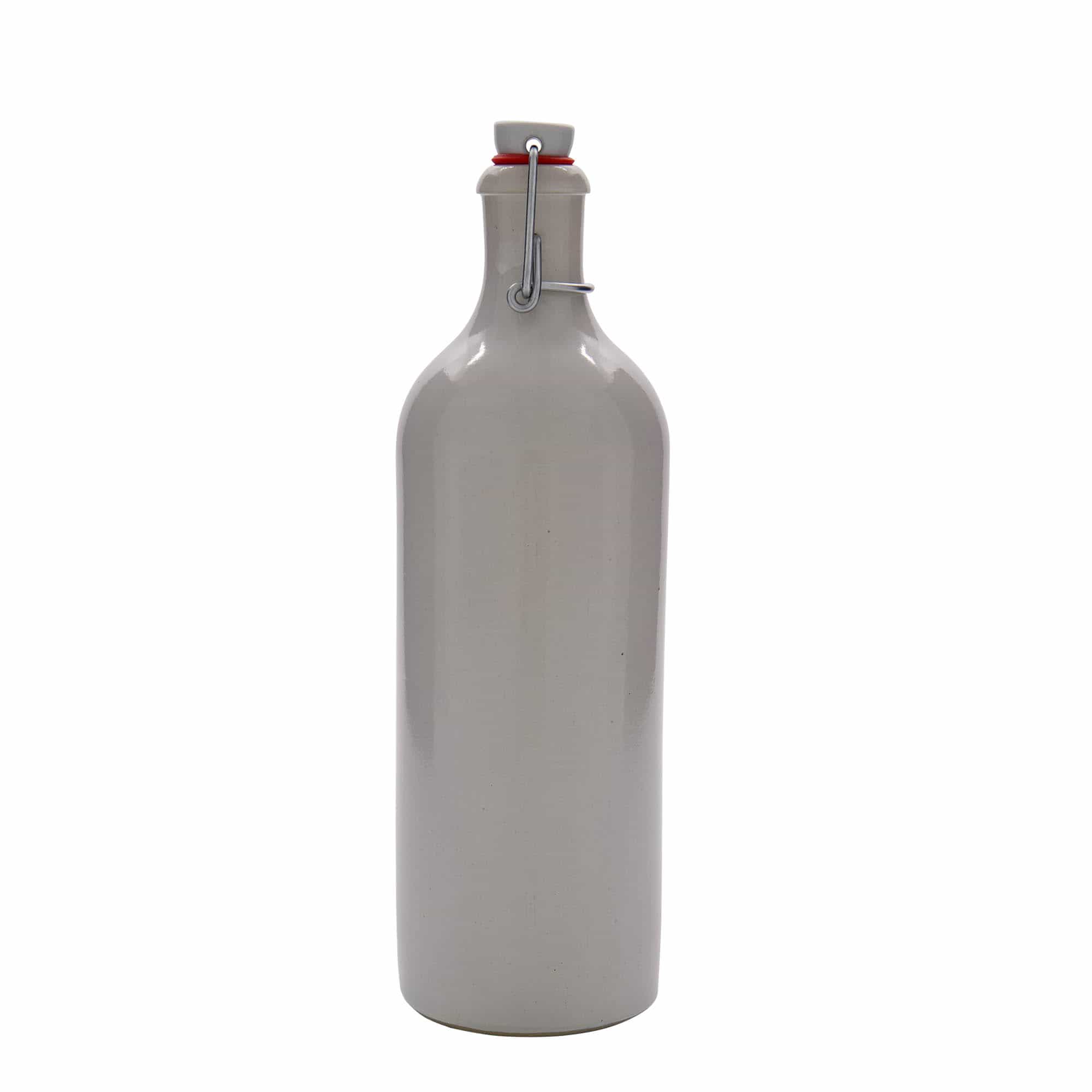Hliněný džbán 750 ml, keramika, bílý, uzávěr: třmenový uzávěr