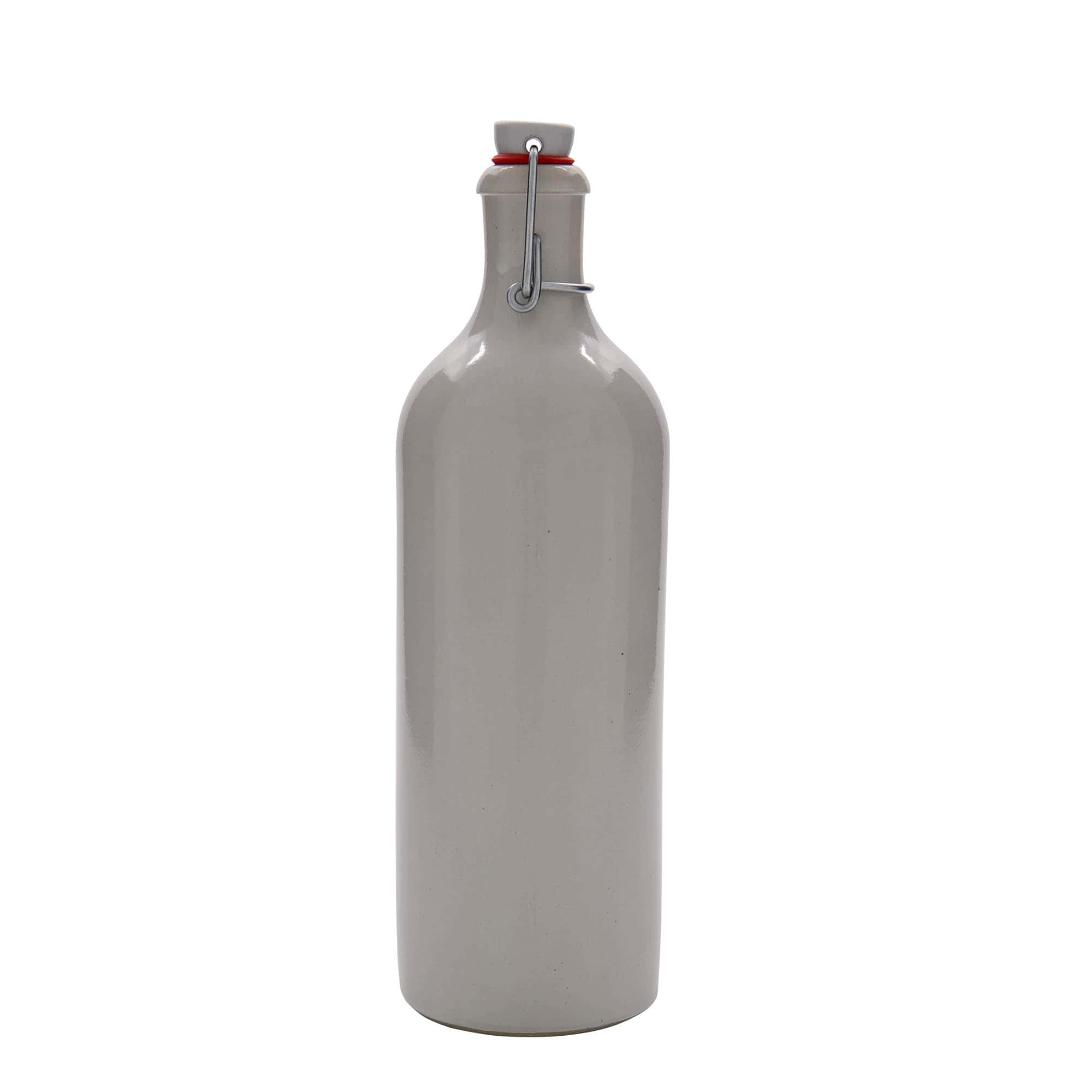 750 ml hliněná džbán, kamenina, bílá, hrdlo: uzávěr s pákou