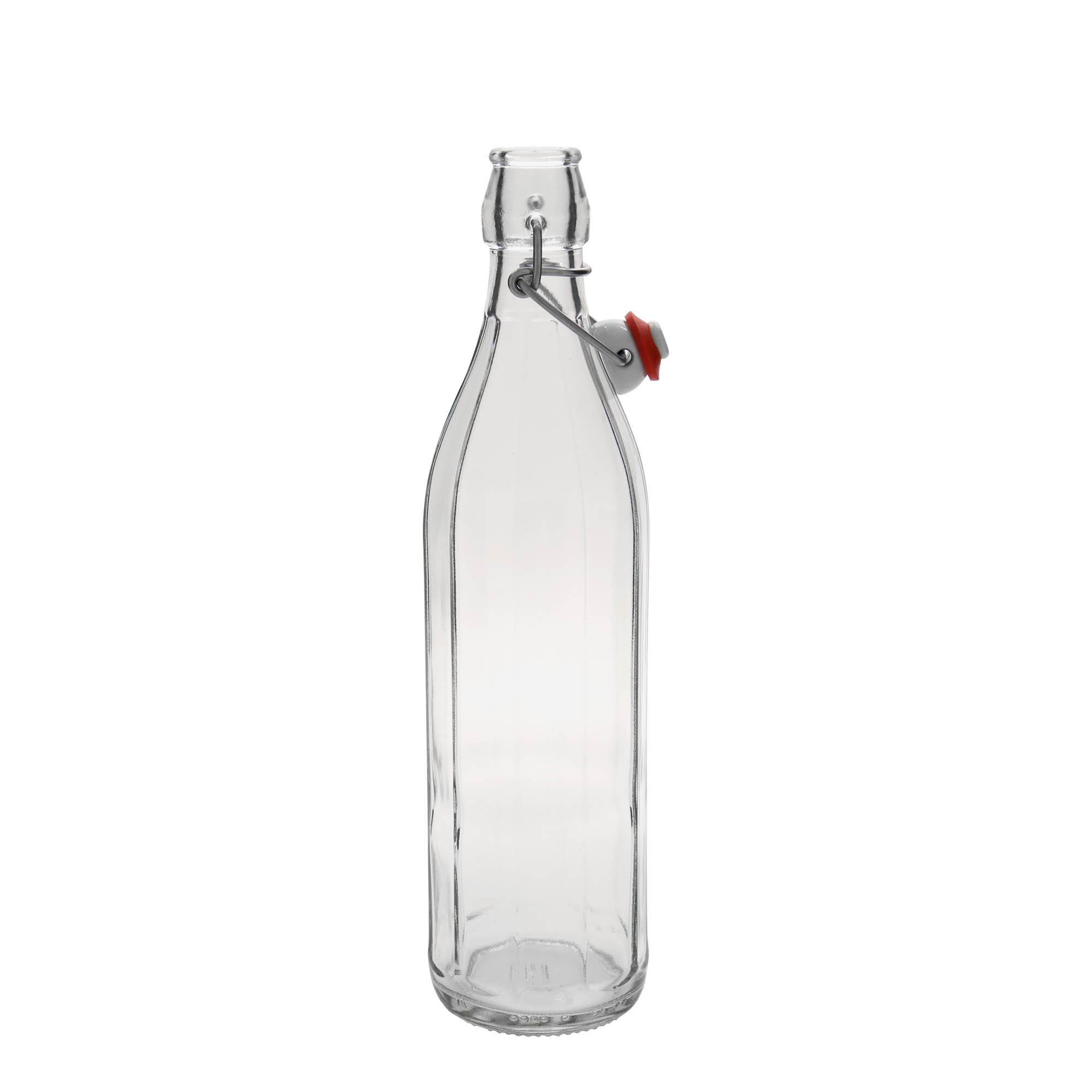 750 ml skleněná láhev 'Bravo', desetiboká, hrdlo: závěsný uzávěr