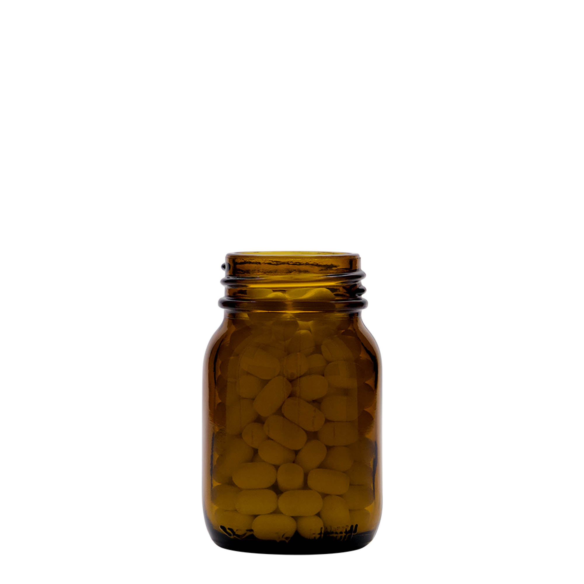 75 ml širokohrdlá sklenice, hnědá, hrdlo: DIN 40