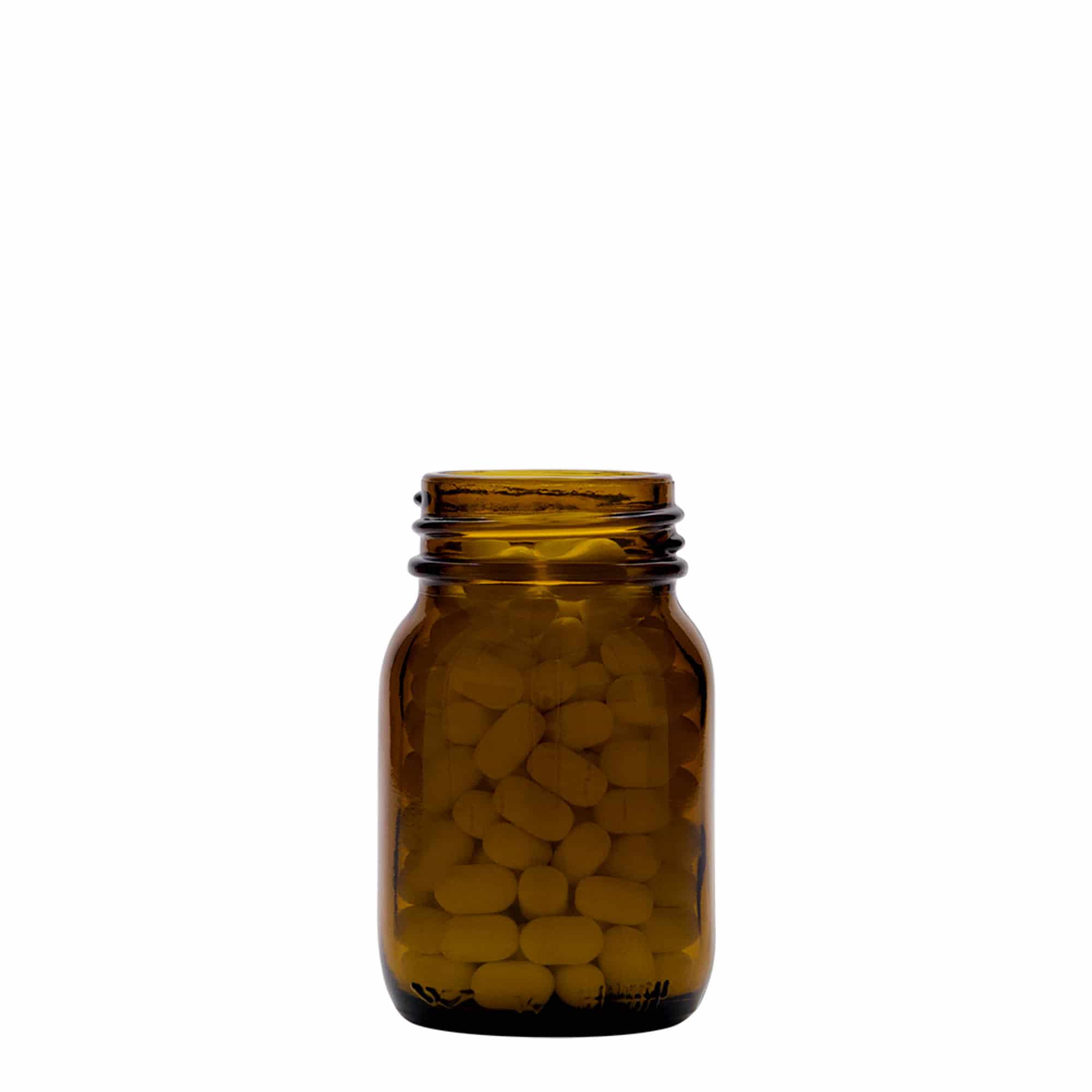 75 ml širokohrdlá sklenice, hnědá, hrdlo: DIN 40