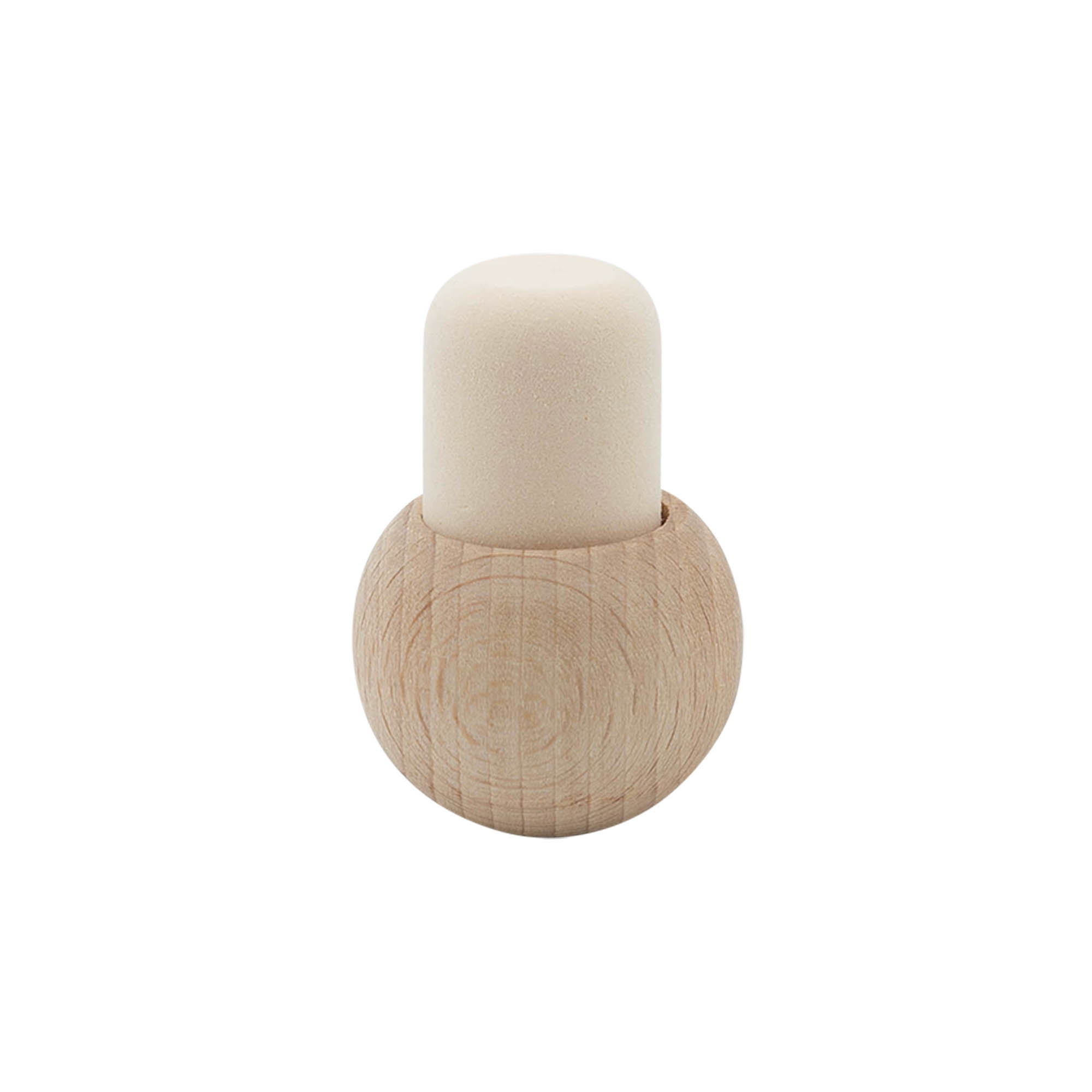 Rukojeťový zátka 19 mm „Koule“, dřevo/plast, pro hrdlo: korek