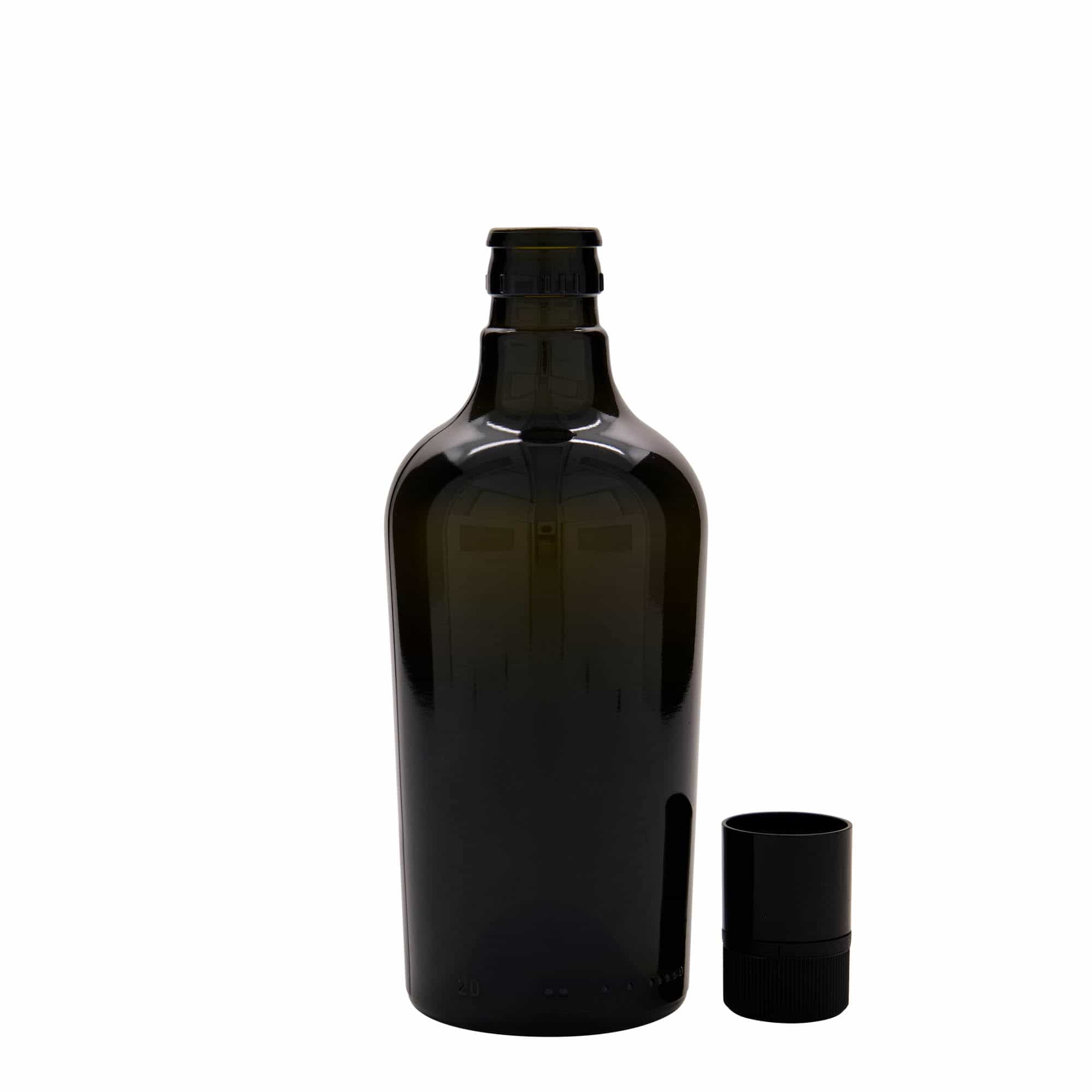 Lahev na ocet/olej 500 ml 'Oleum', sklo, starožitná zelená, ústí: DOP