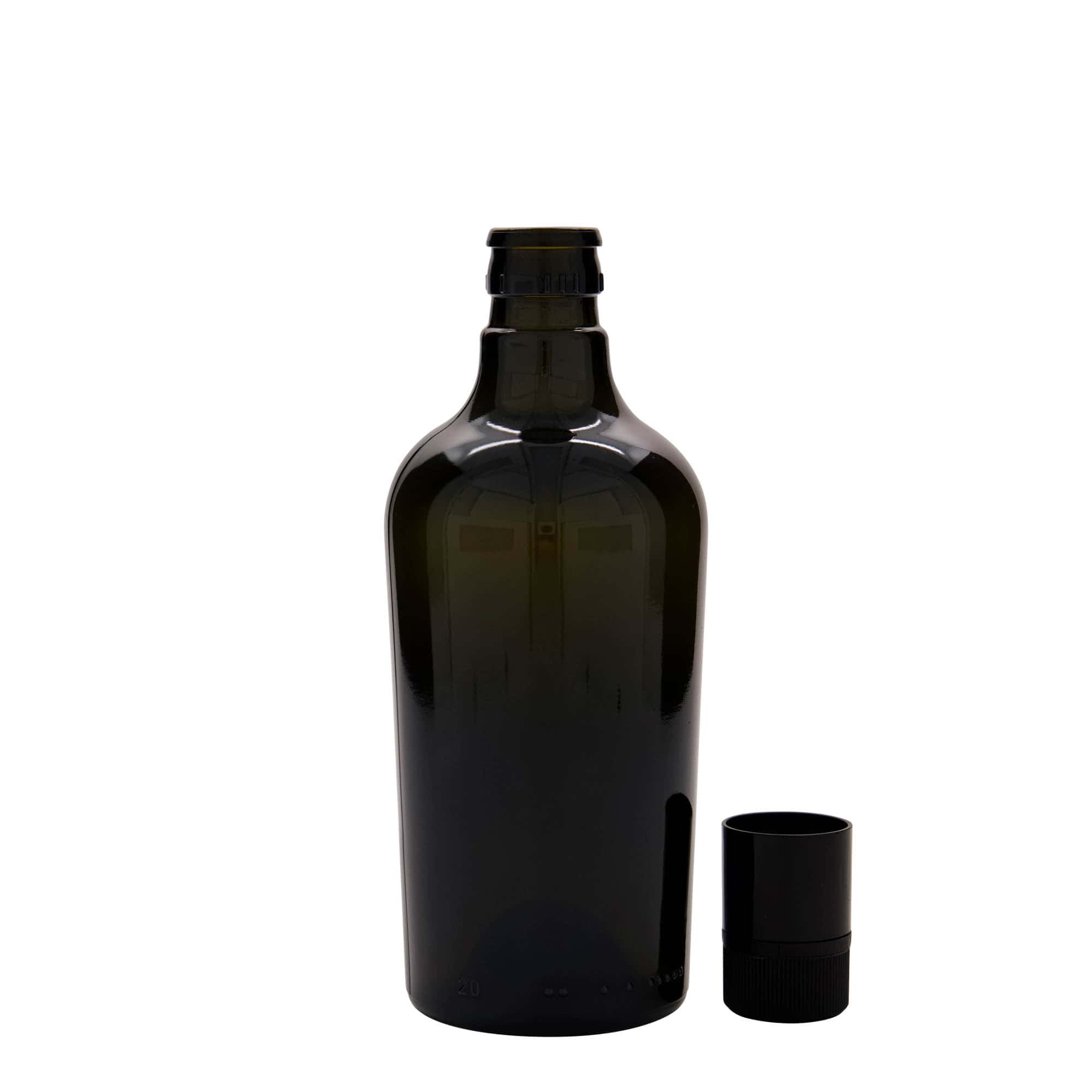 500 ml láhev na ocet/olej 'Oleum', sklo, antik zelená, hrdlo: DOP